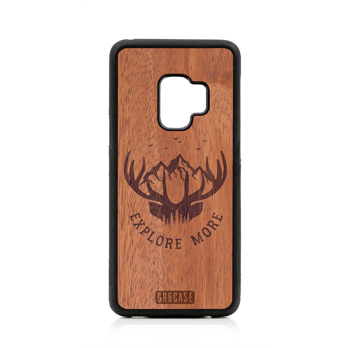 Explore More (Forest, Mountains &amp; Antlers) Design Wood Case For Samsung Galaxy S9 by GR8CASE