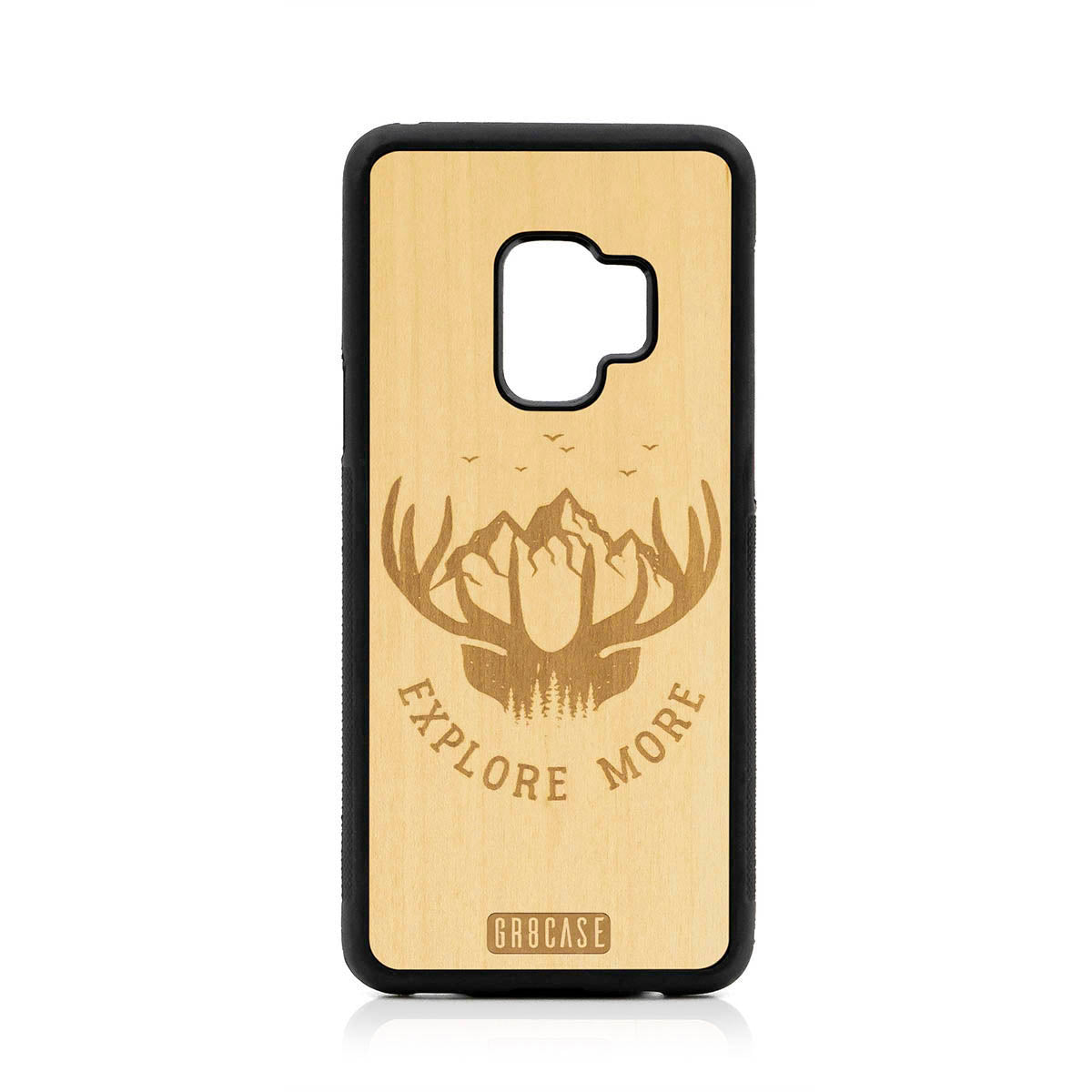 Explore More (Forest, Mountains &amp; Antlers) Design Wood Case For Samsung Galaxy S9 by GR8CASE