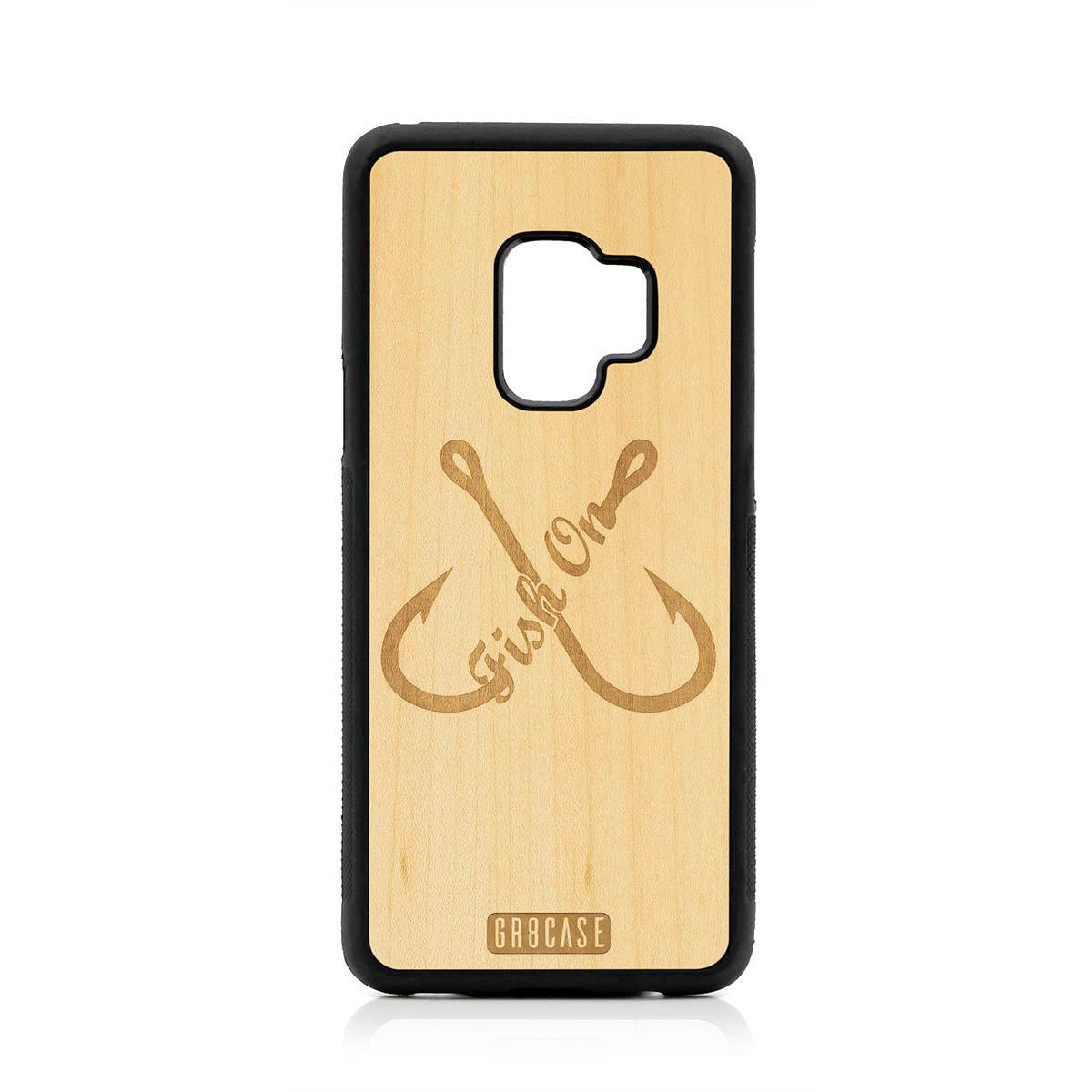 Fish On (Fish Hooks) Design Wood Case For Samsung Galaxy S9 by GR8CASE