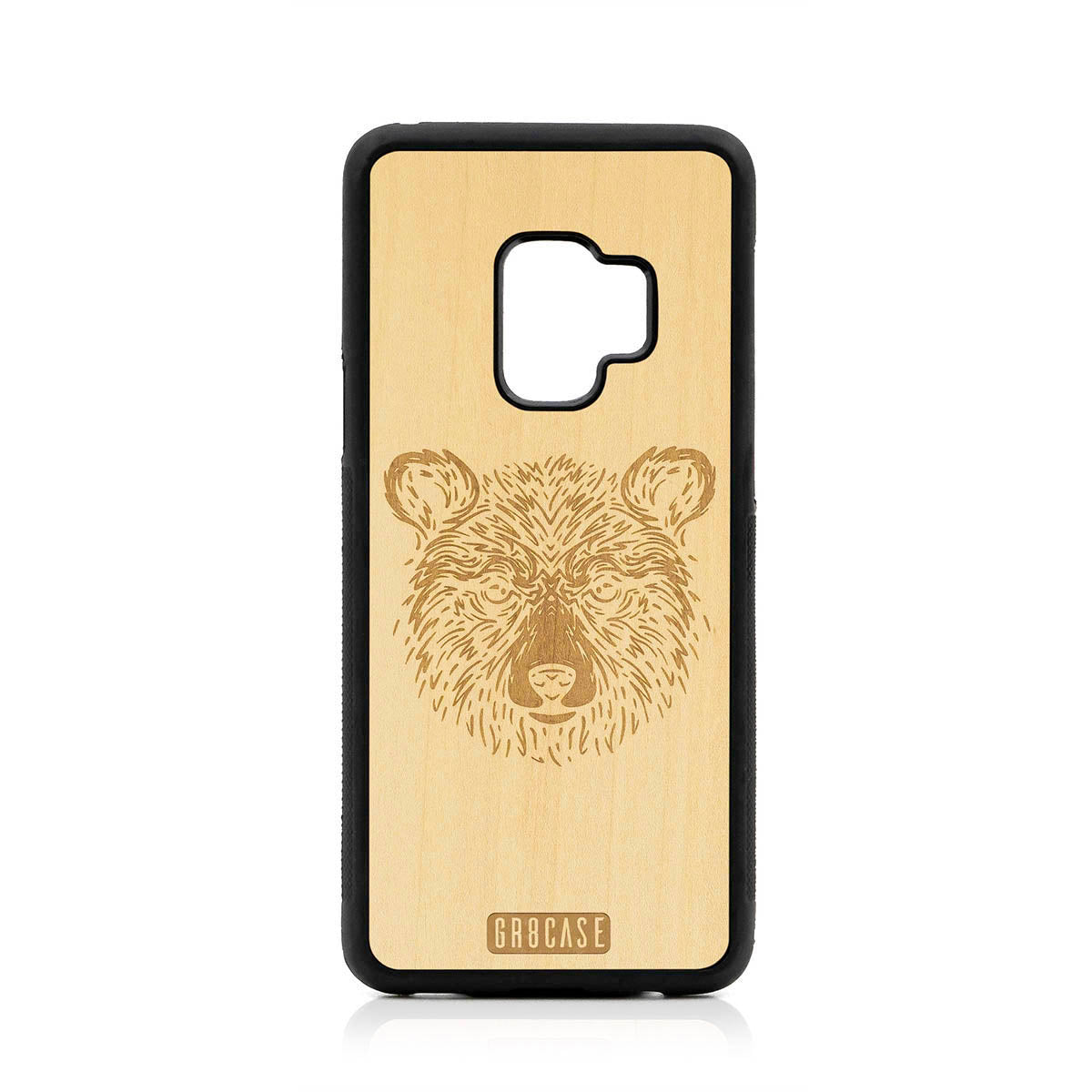 Furry Bear Design Wood Case For Samsung Galaxy S9