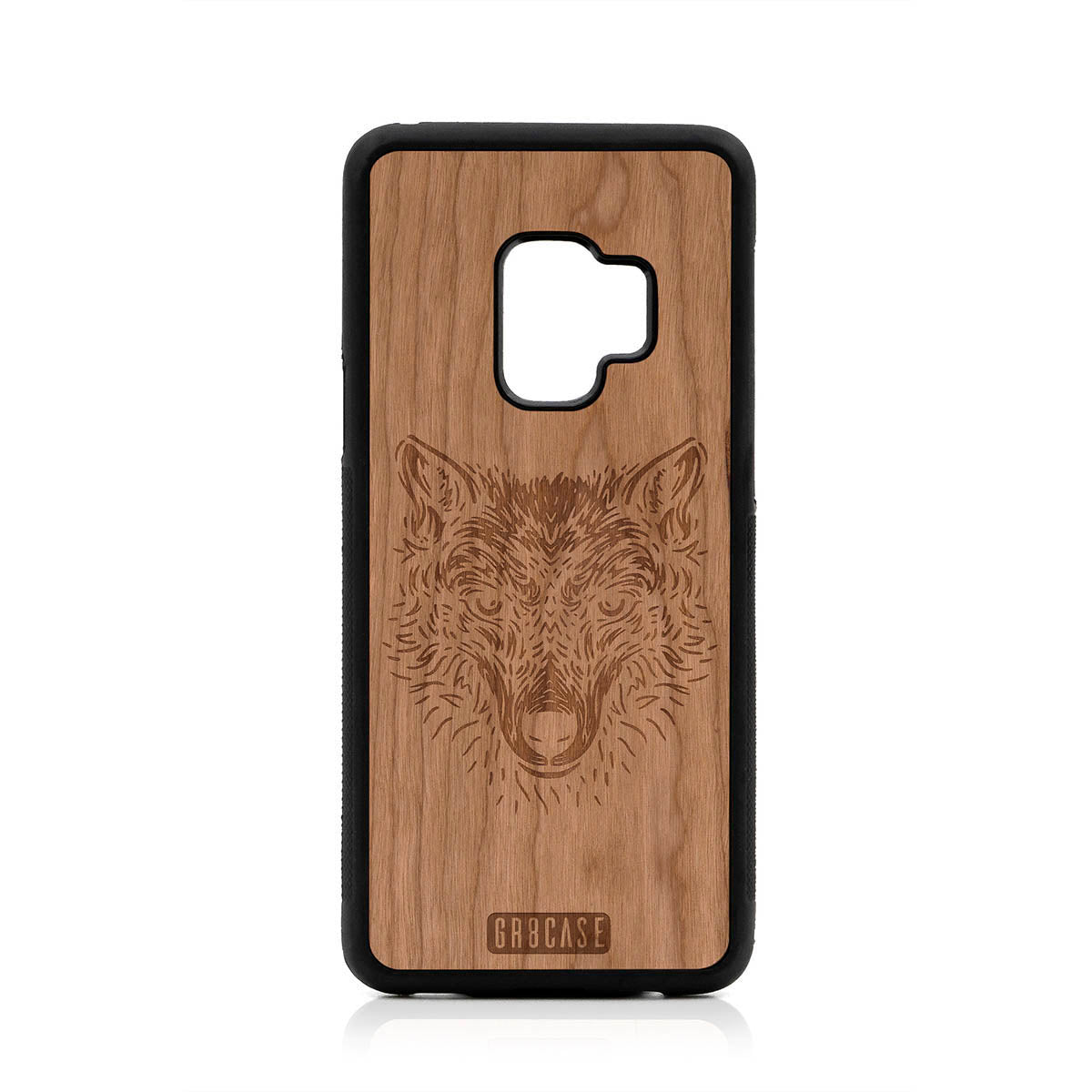 Furry Wolf Design Wood Case For Samsung Galaxy S9
