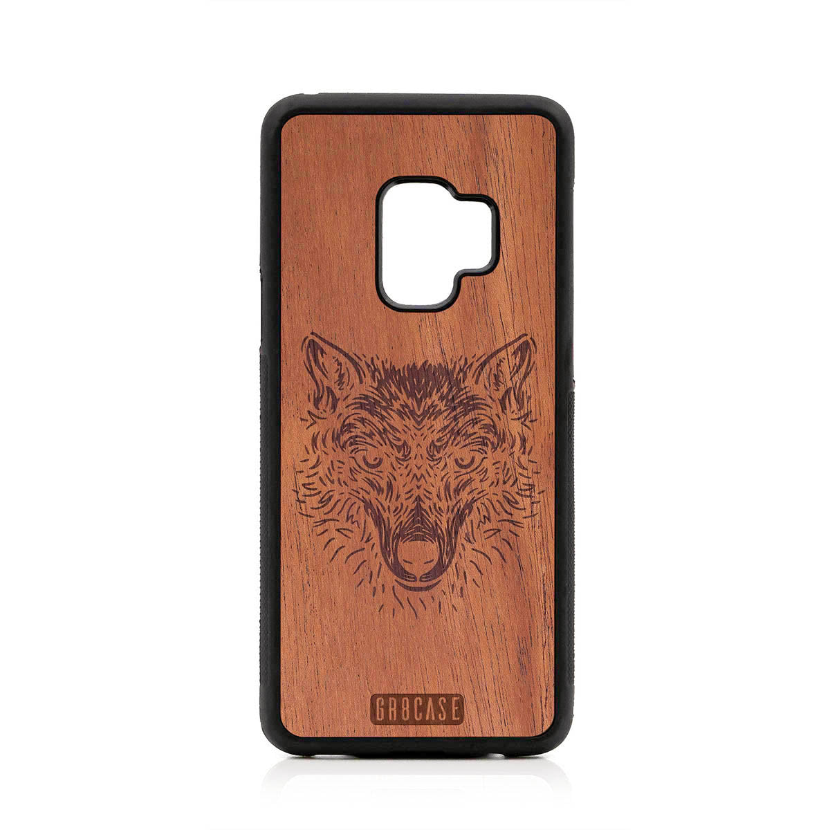 Furry Wolf Design Wood Case For Samsung Galaxy S9