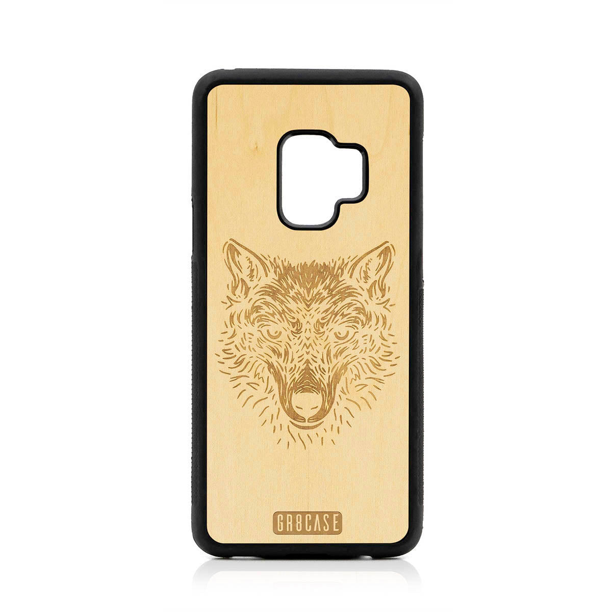 Furry Wolf Design Wood Case For Samsung Galaxy S9