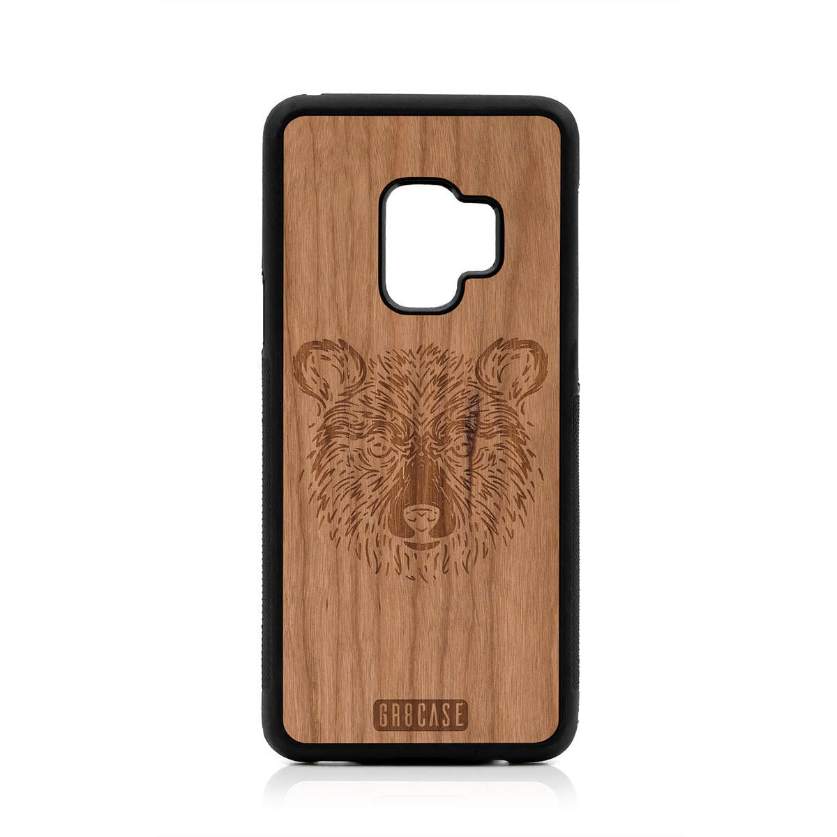 Furry Bear Design Wood Case For Samsung Galaxy S9
