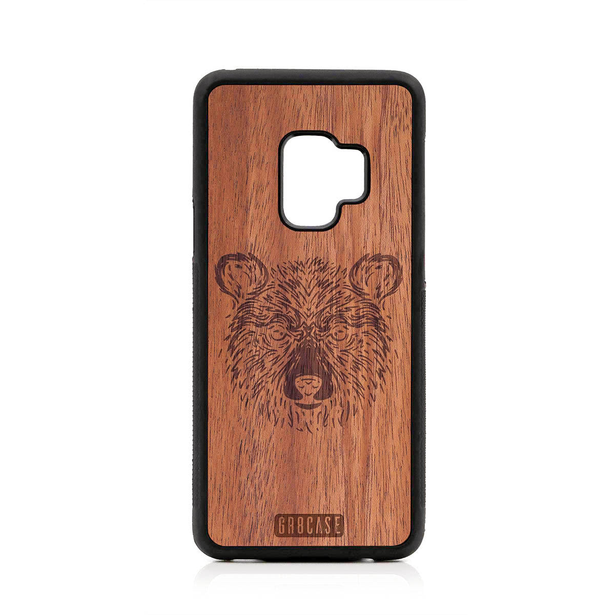 Furry Bear Design Wood Case For Samsung Galaxy S9
