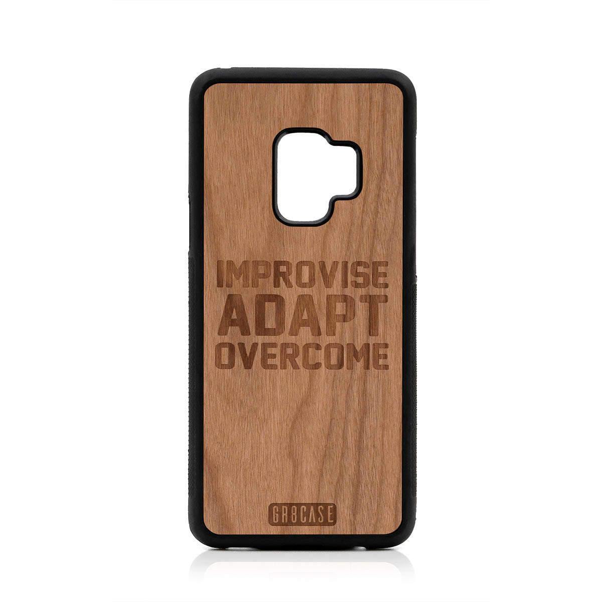 Improvise Adapt Overcome Design Wood Case For Samsung Galaxy S9