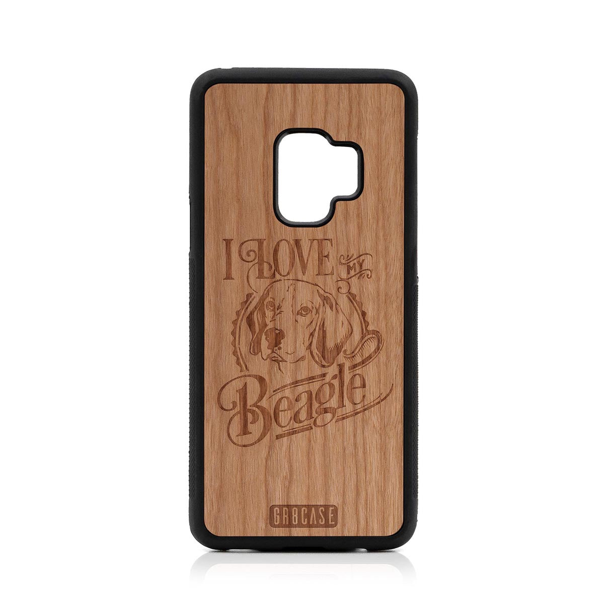 I Love My Beagle Design Wood Case Samsung Galaxy S9 by GR8CASE