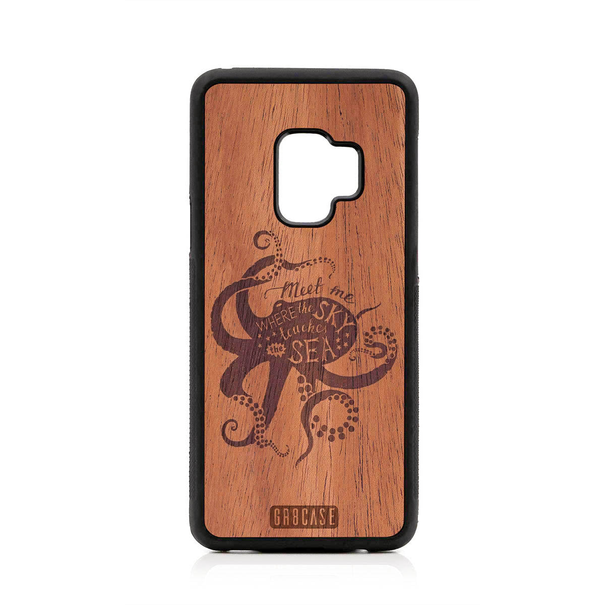 Meet Me Where The Sky Touches The Sea (Octopus) Design Wood Case For Samsung Galaxy S9