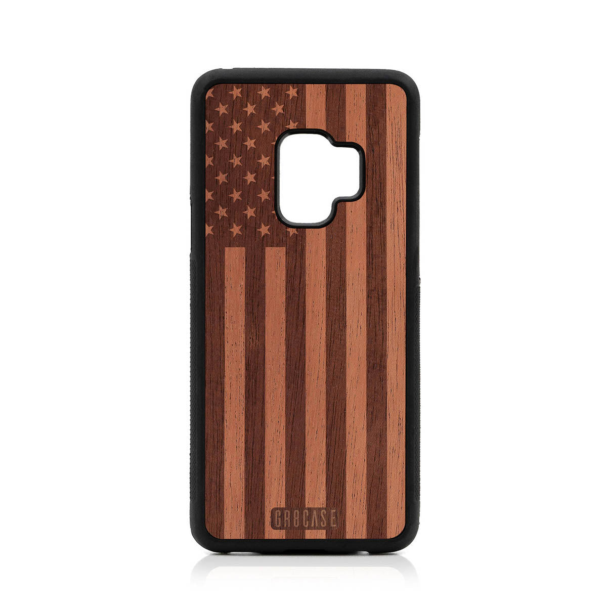 USA Flag Design Wood Case Samsung Galaxy S9