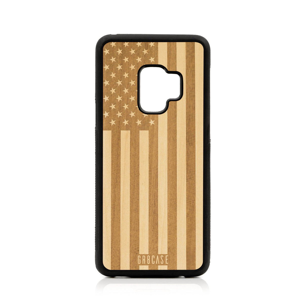 USA Flag Design Wood Case Samsung Galaxy S9