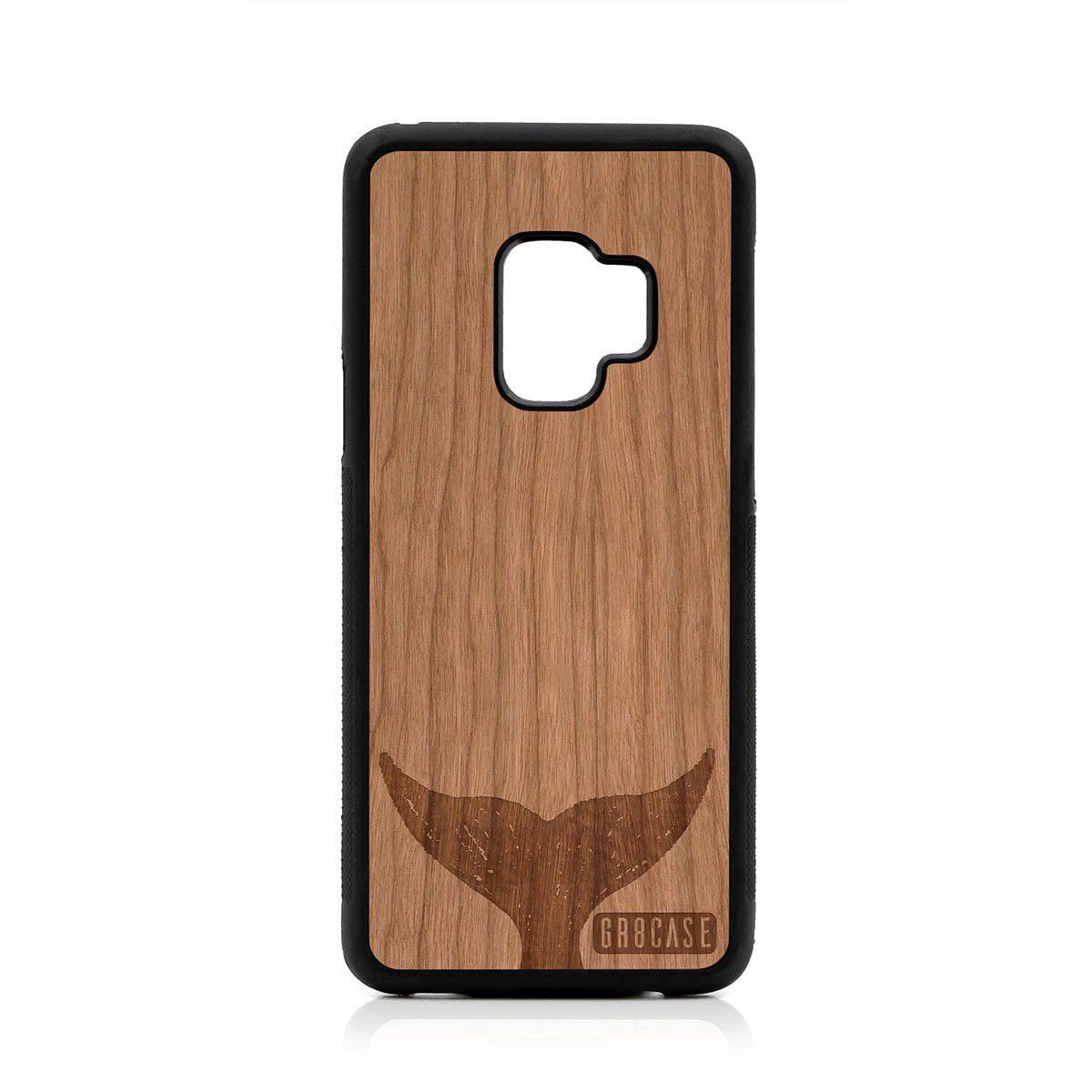 Whale Tail Design Wood Case For Samsung Galaxy S9