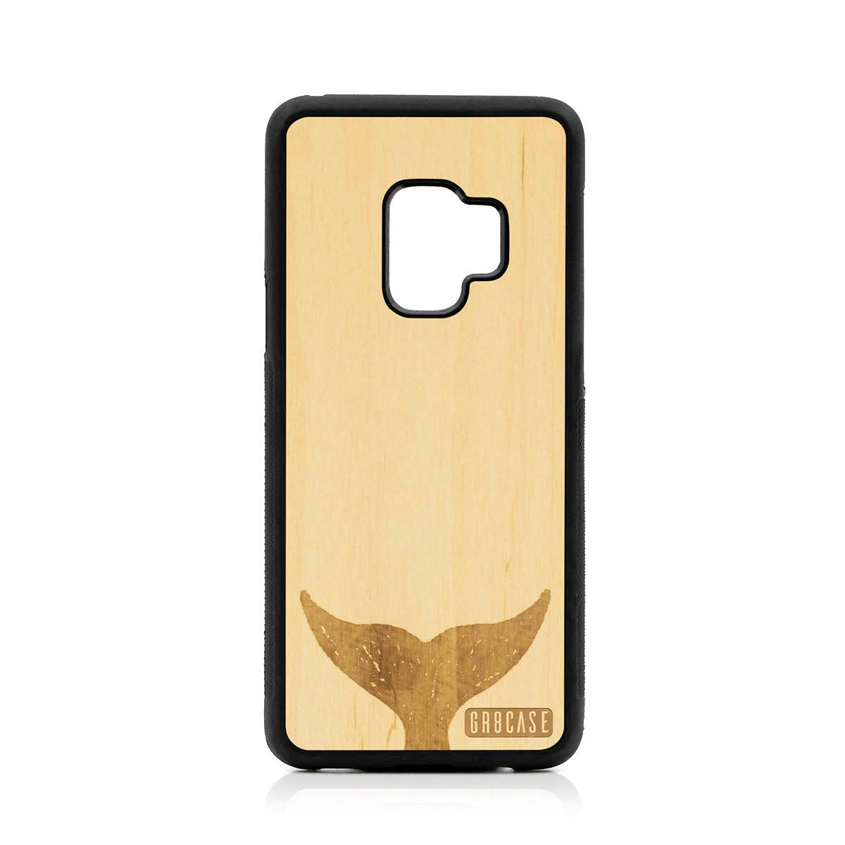 Whale Tail Design Wood Case For Samsung Galaxy S9