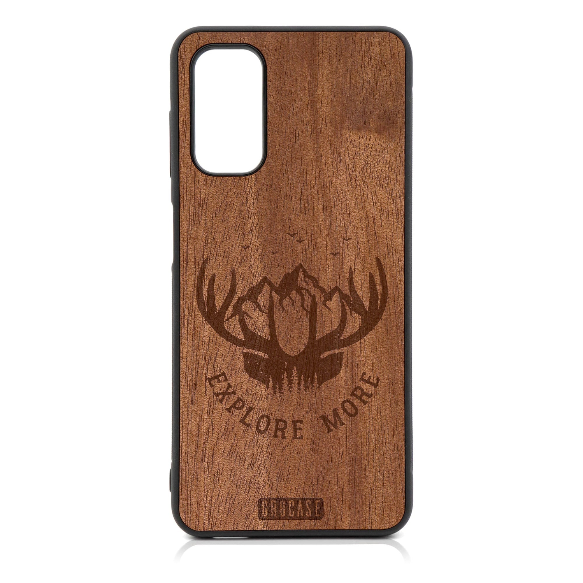 Explore More (Mountain & Antlers) Design Wood Case For Galaxy A14 5G