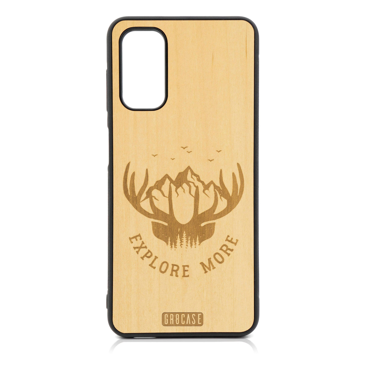 Explore More (Mountain &amp; Antlers) Design Wood Case For Galaxy A13 5G