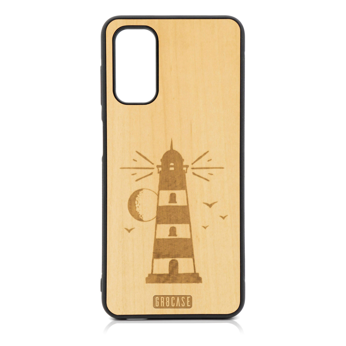Midnight Lighthouse Design Wood Case For Galaxy A13 5G