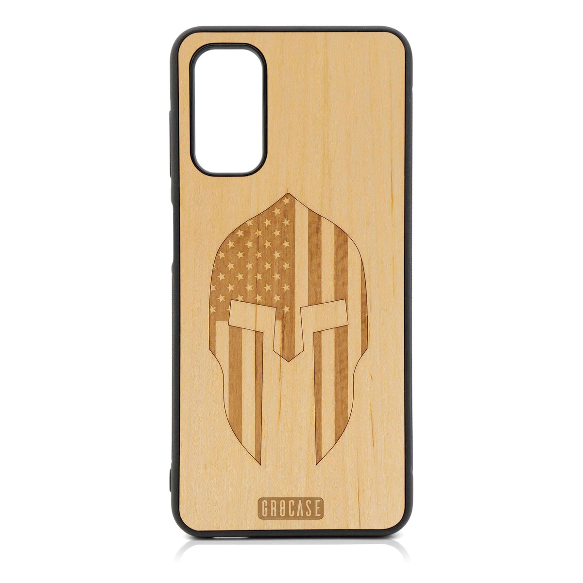 USA Spartan Helmet Design Wood Case For Galaxy A14 5G