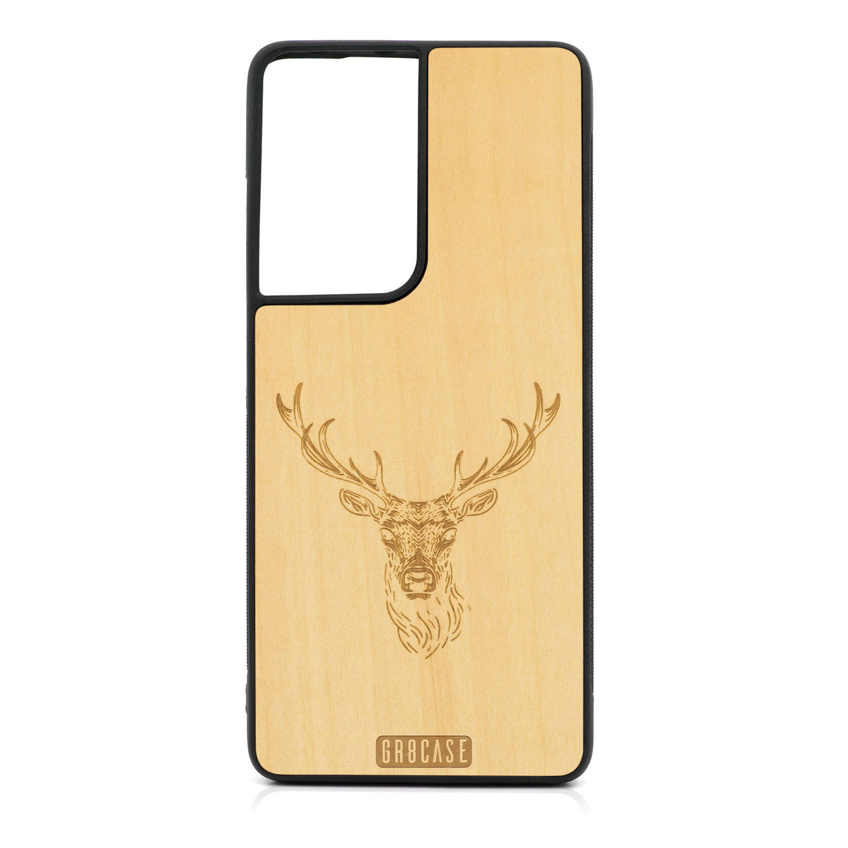 Buck Deer Design Wood Case For Samsung Galaxy S21 Ultra 5G