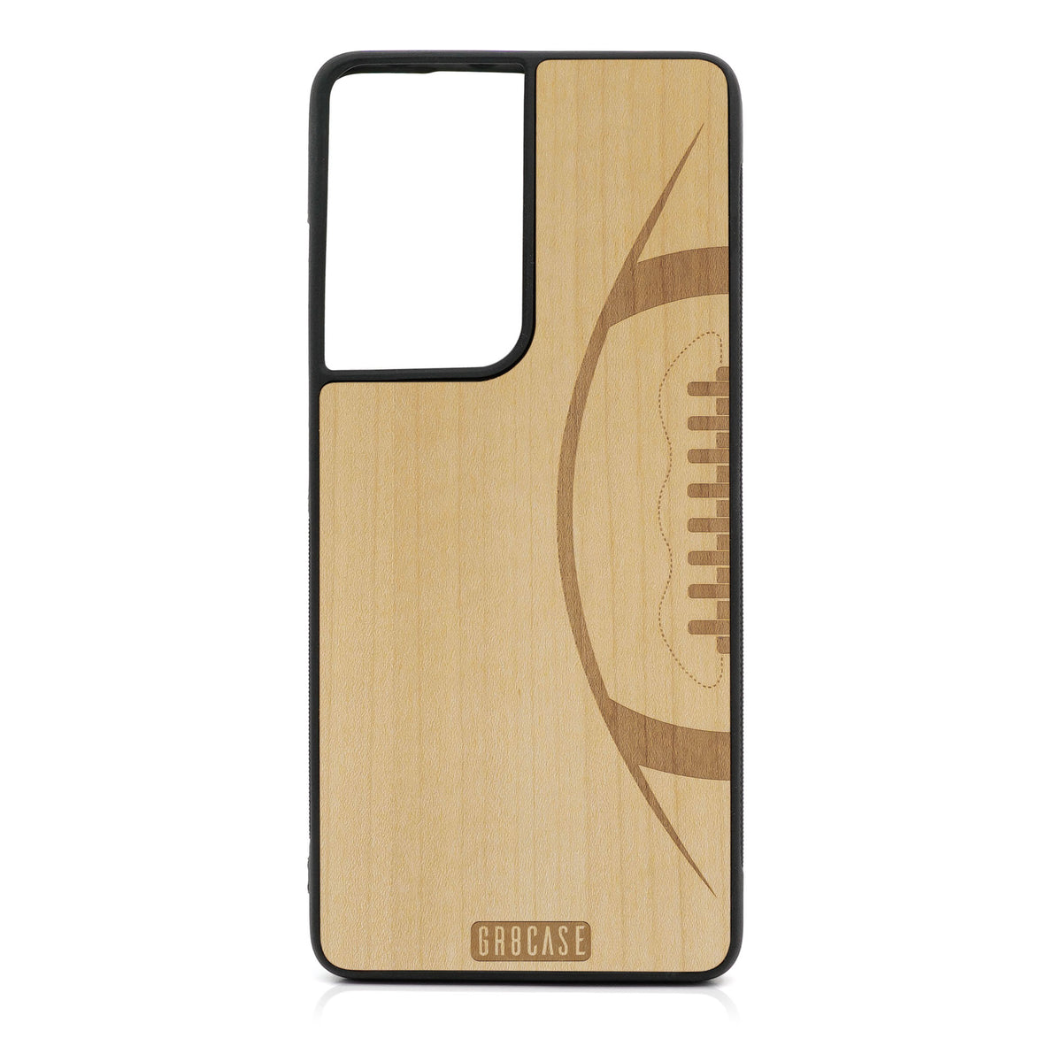 Football Design Wood Case For Samsung Galaxy S21 Ultra 5G