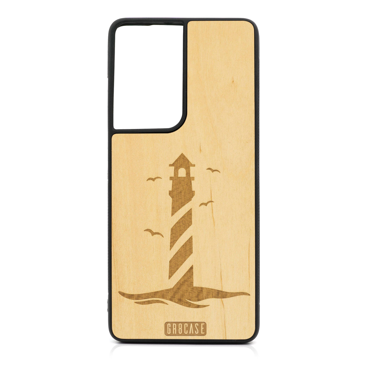 Lighthouse Design Wood Case For Samsung Galaxy S21 Ultra 5G