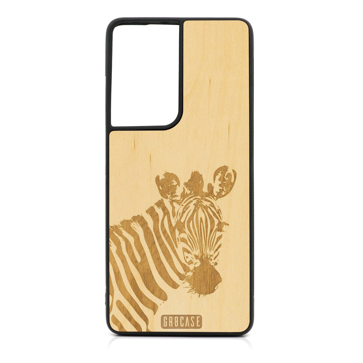 Lookout Zebra Design Wood Case For Samsung Galaxy S21 Ultra 5G