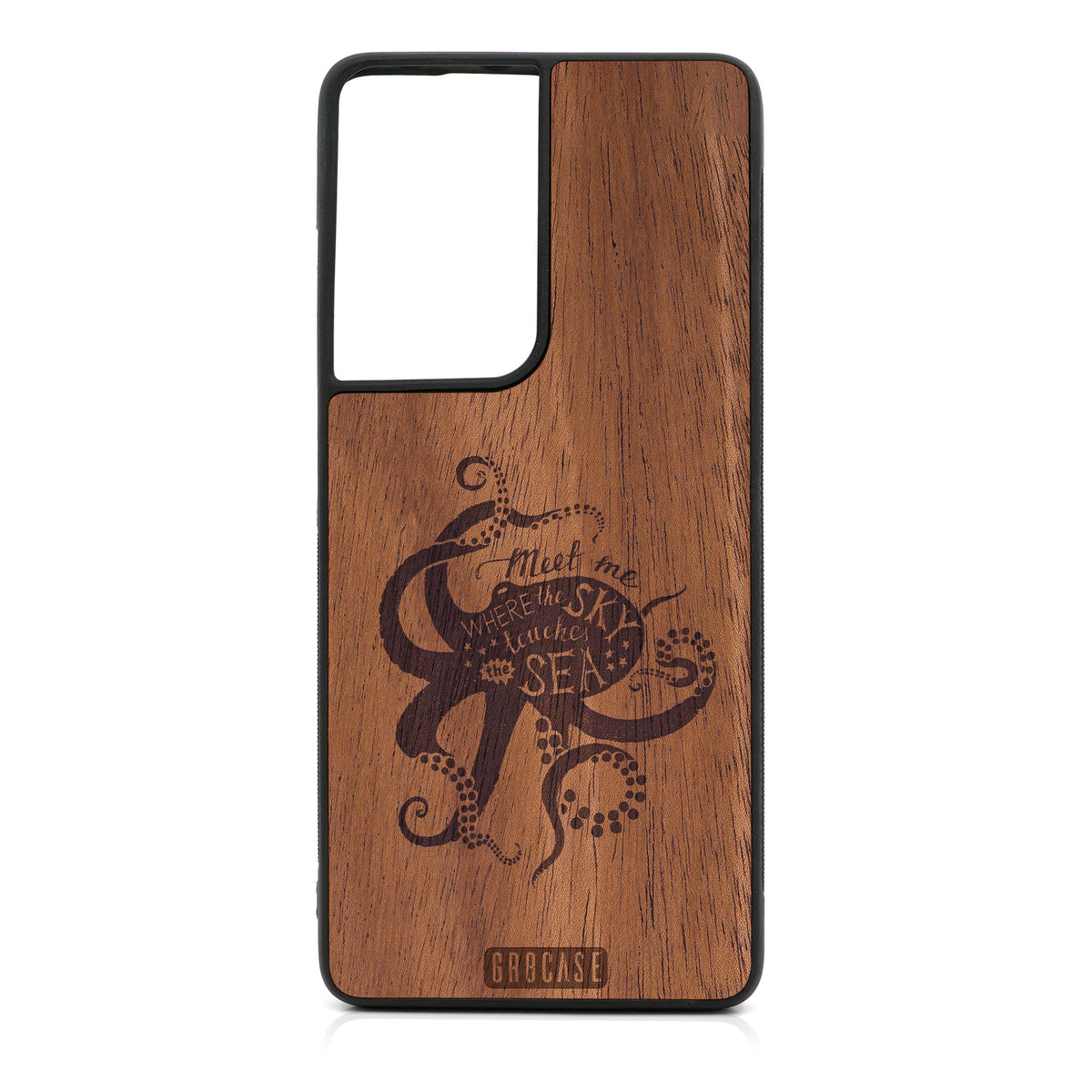 Meet Me Where The Sky Touches The Sea (Octopus) Design Wood Case For Samsung Galaxy S21 Ultra 5G