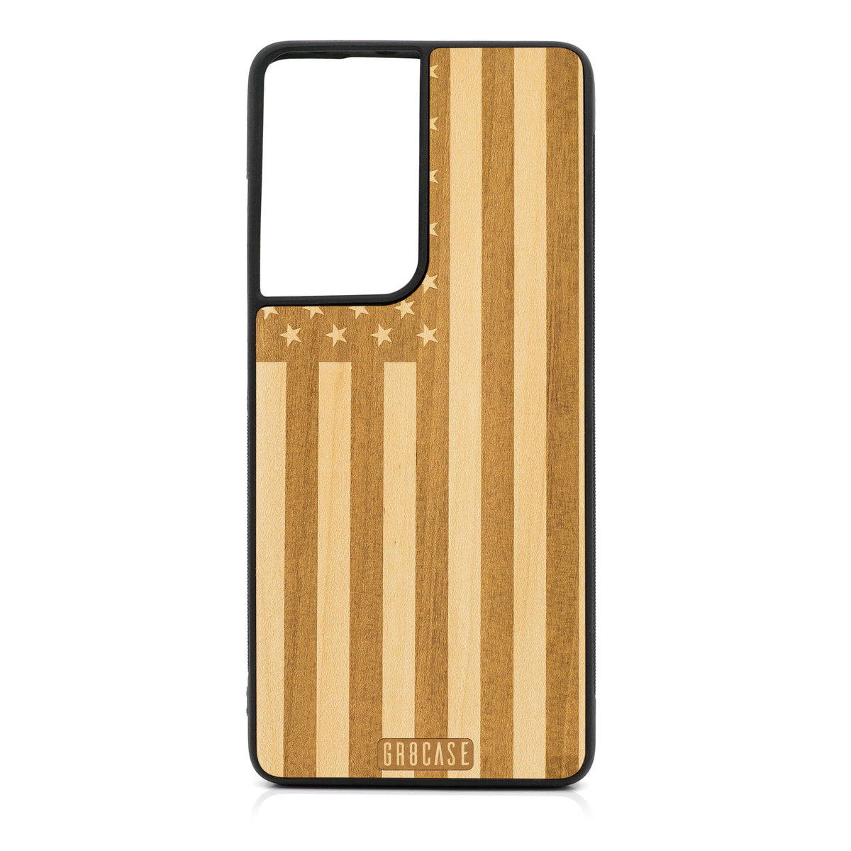USA Flag Design Wood Case For Samsung Galaxy S21 Ultra 5G