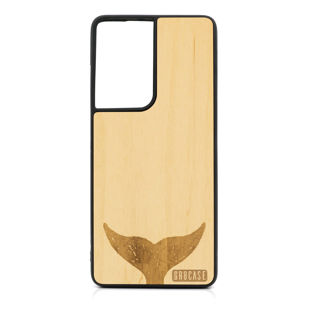 Whale Tail Design Wood Case For Samsung Galaxy S21 Ultra 5G