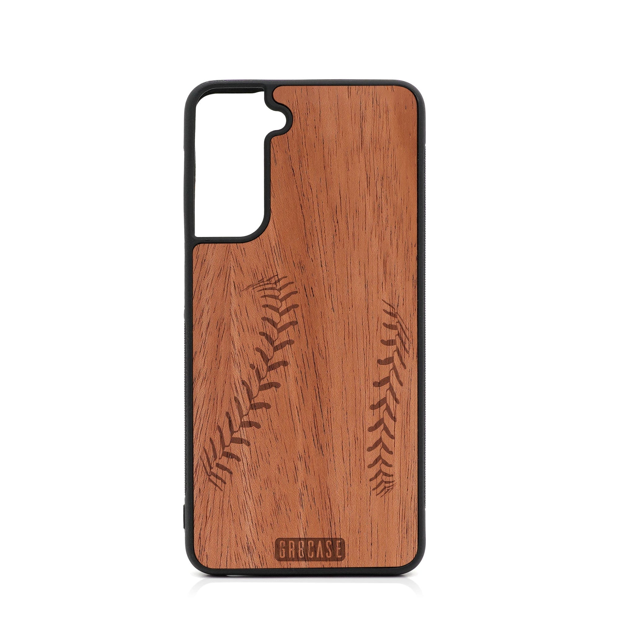 Baseball Stitches Design Wood Case For Samsung Galaxy S24 5G