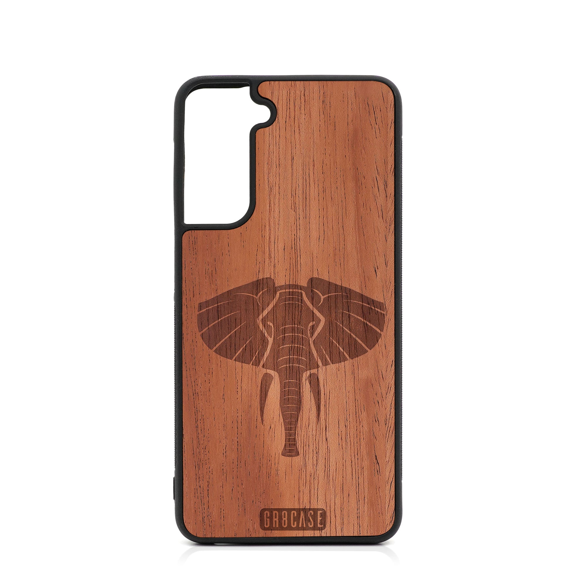 Elephant Design Wood Case For Samsung Galaxy S21 5G