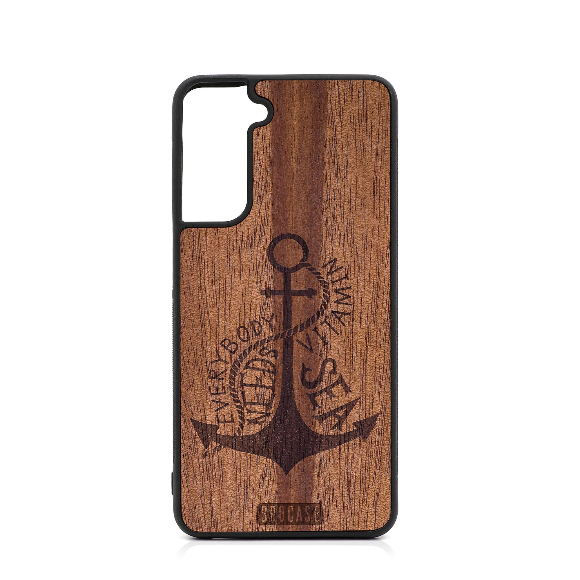 Everybody Needs Vitamin Sea (Anchor) Design Wood Case For Samsung Galaxy S21 Plus 5G