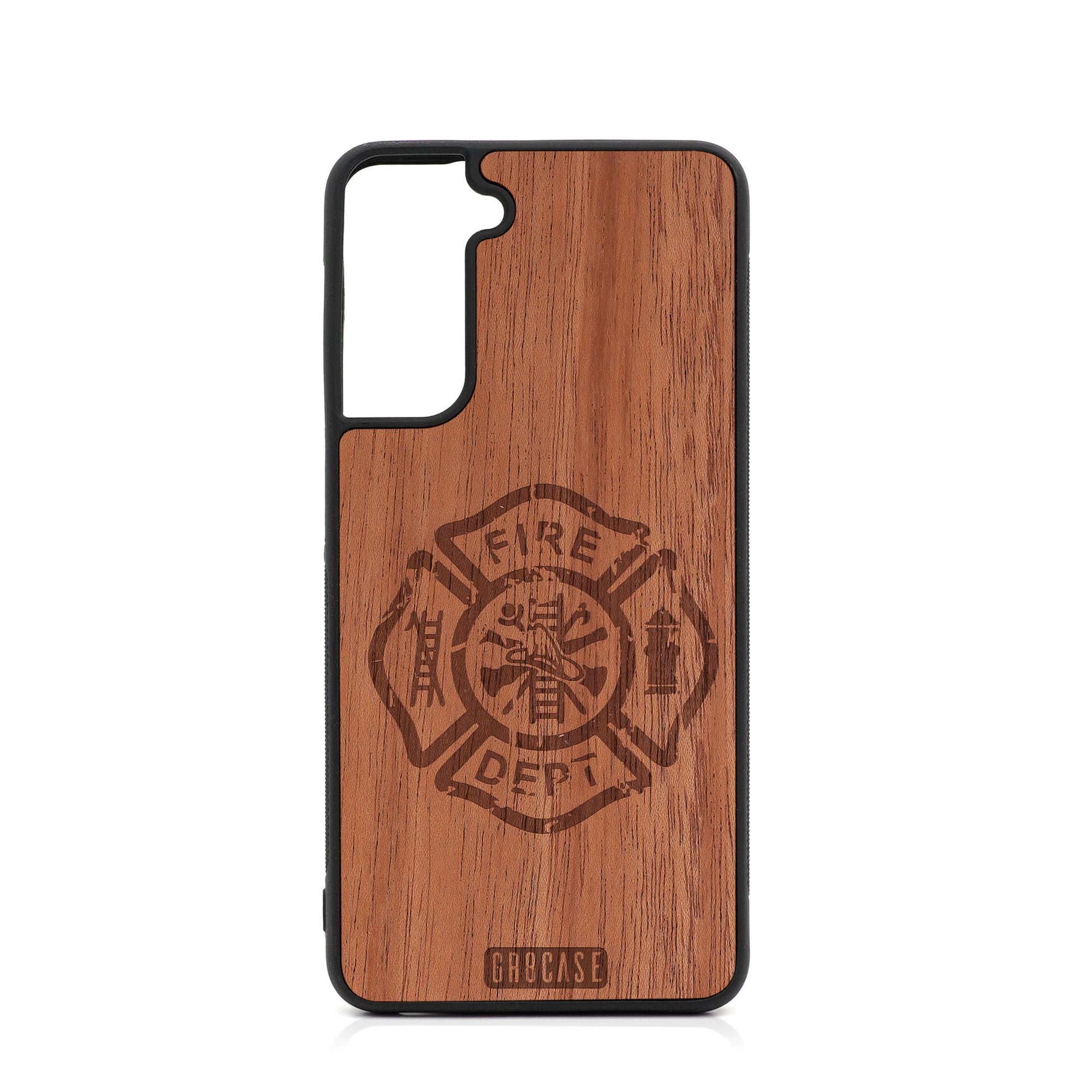 Fire Department Design Wood Case For Samsung Galaxy S21 5G