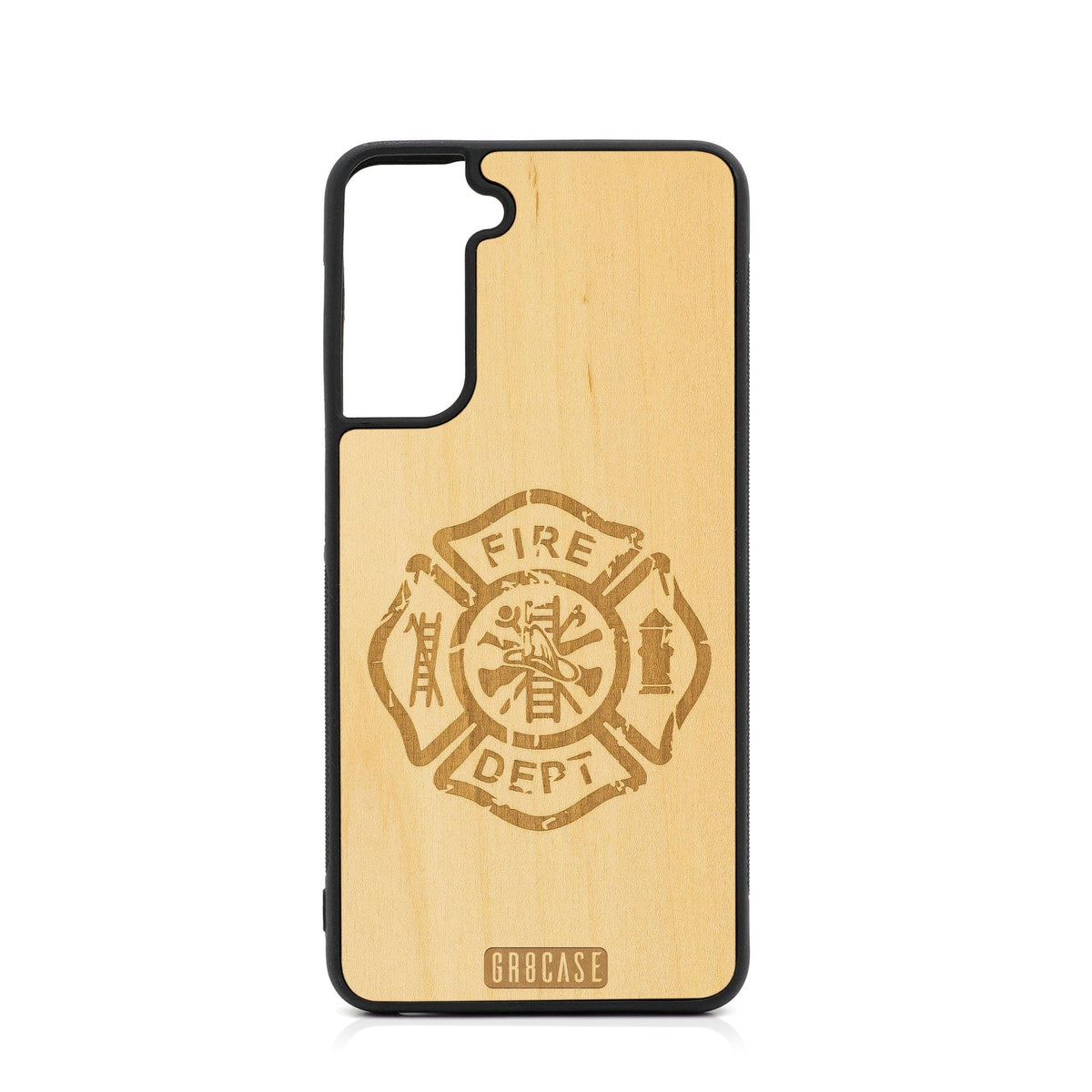 Fire Department Design Wood Case For Samsung Galaxy S21 FE 5G