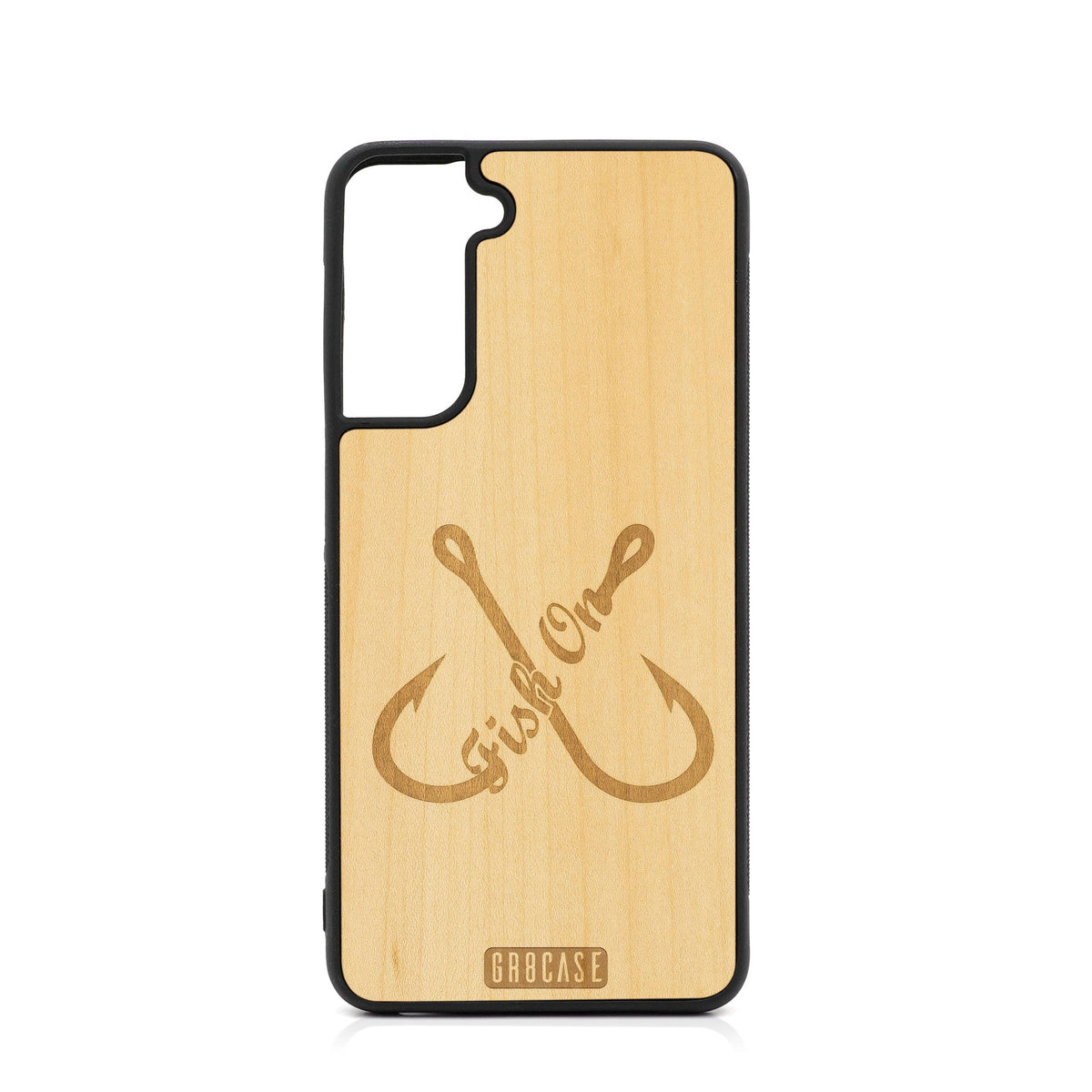 Fish On (Fish Hooks) Design Wood Case For Samsung Galaxy S22 Plus