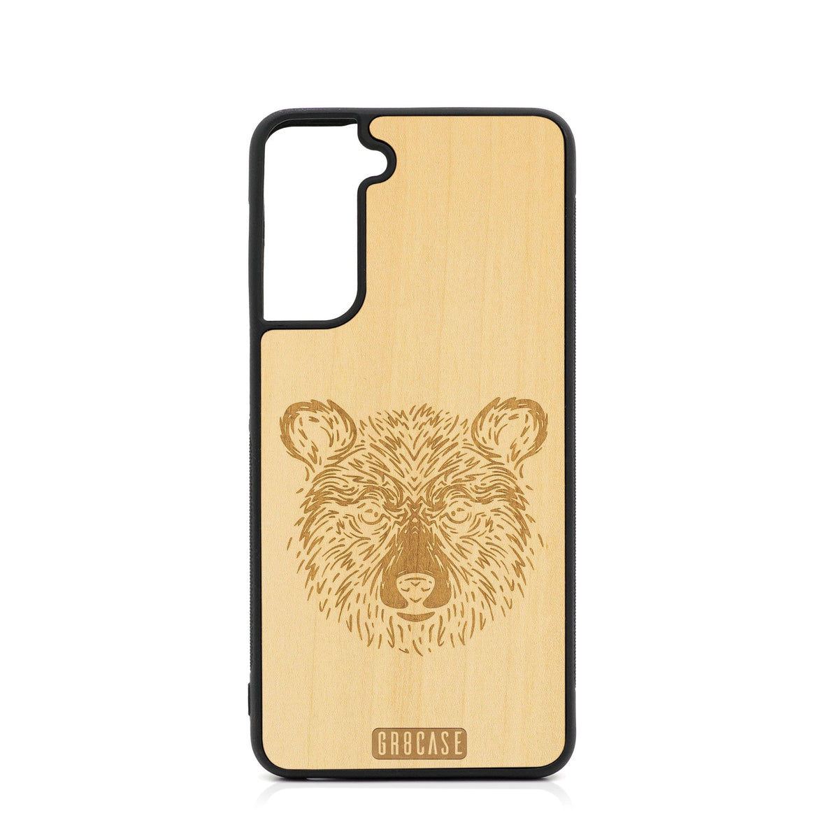 Furry Bear Design Wood Case For Samsung Galaxy S23 5G