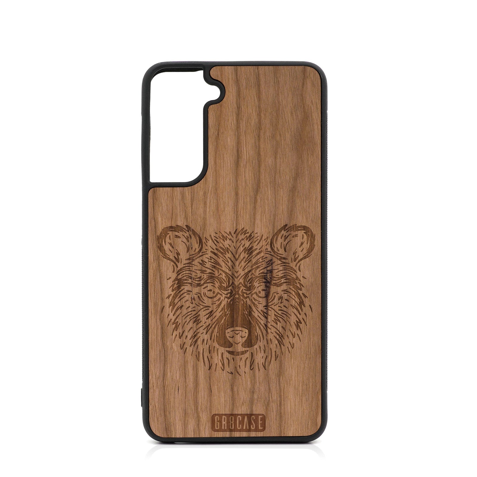Furry Bear Design Wood Case For Samsung Galaxy S23 Plus