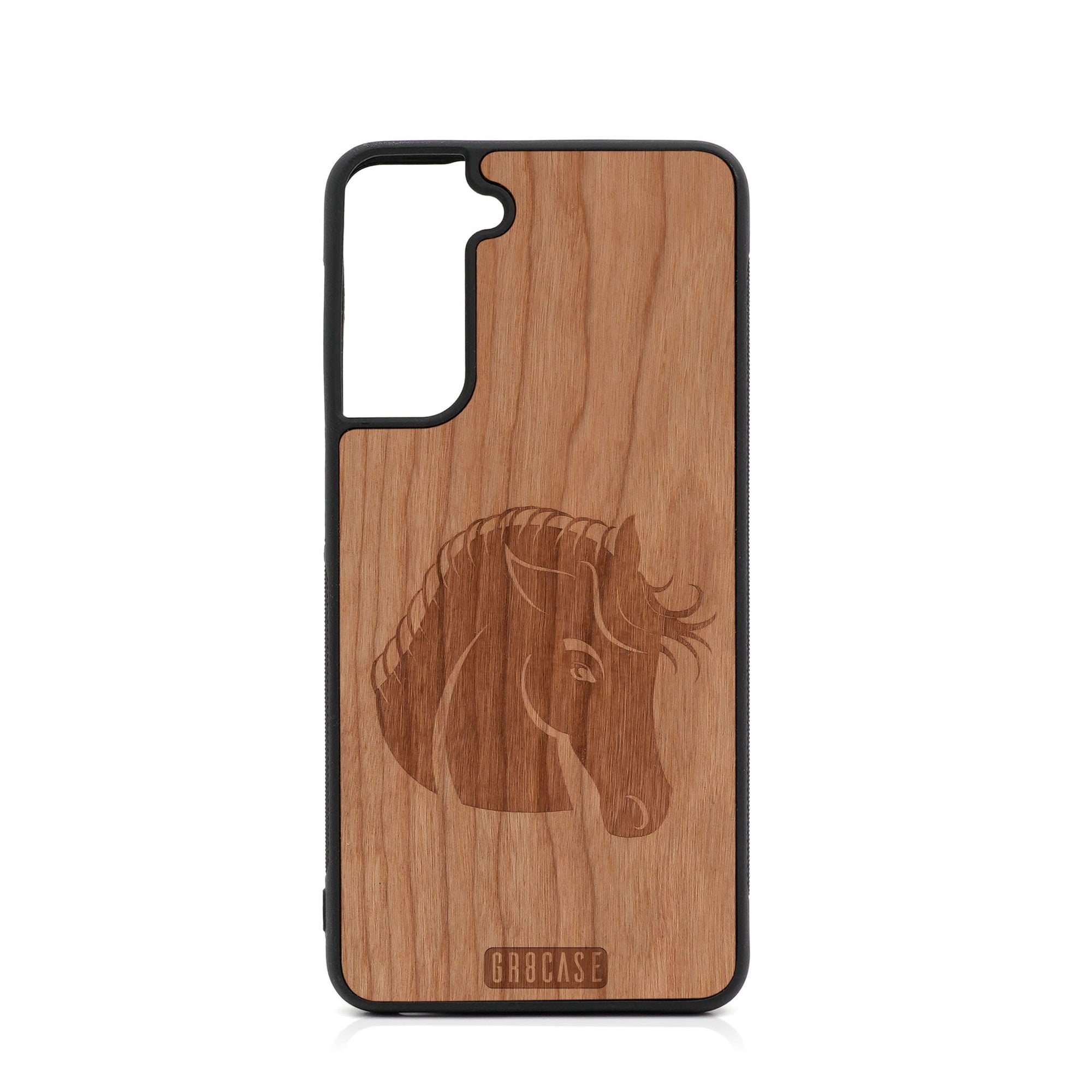 Horse Design Wood Case For Samsung Galaxy S23 5G