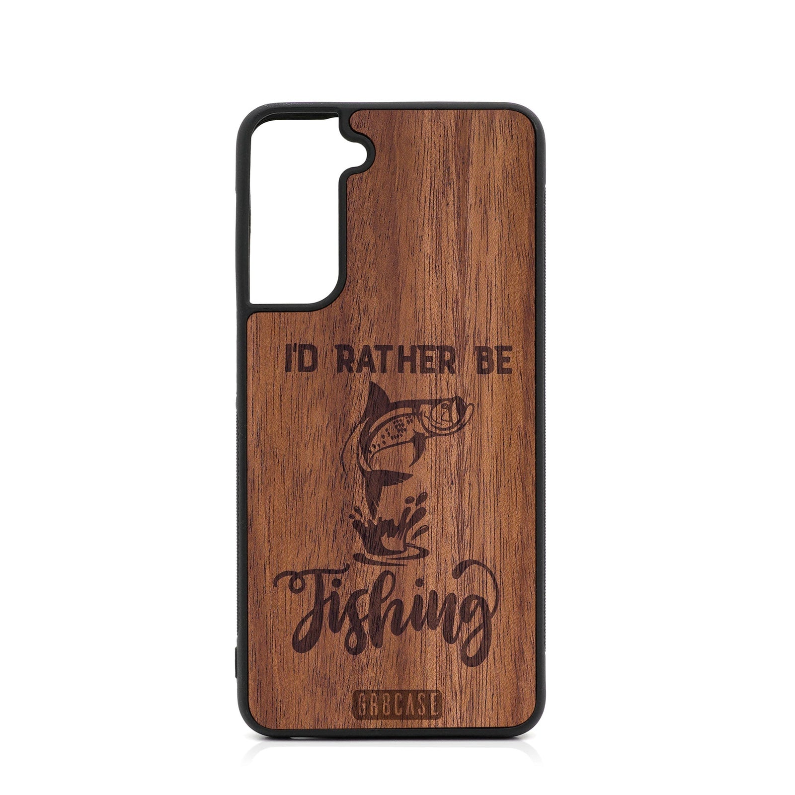I'D Rather Be Fishing Design Wood Case For Samsung Galaxy S23 5G