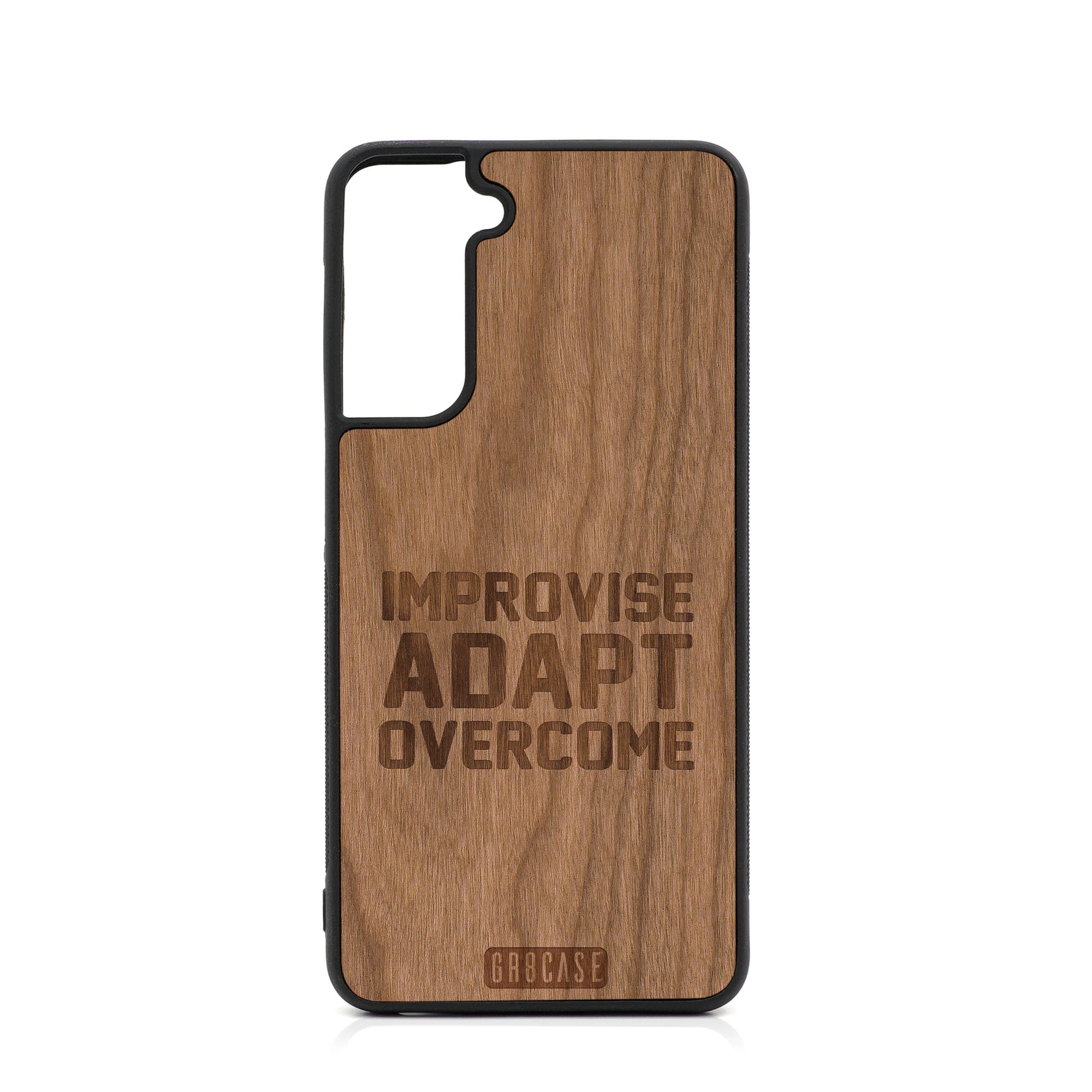 Improvise Adapt Overcome Design Wood Case For Samsung Galaxy S21 5G