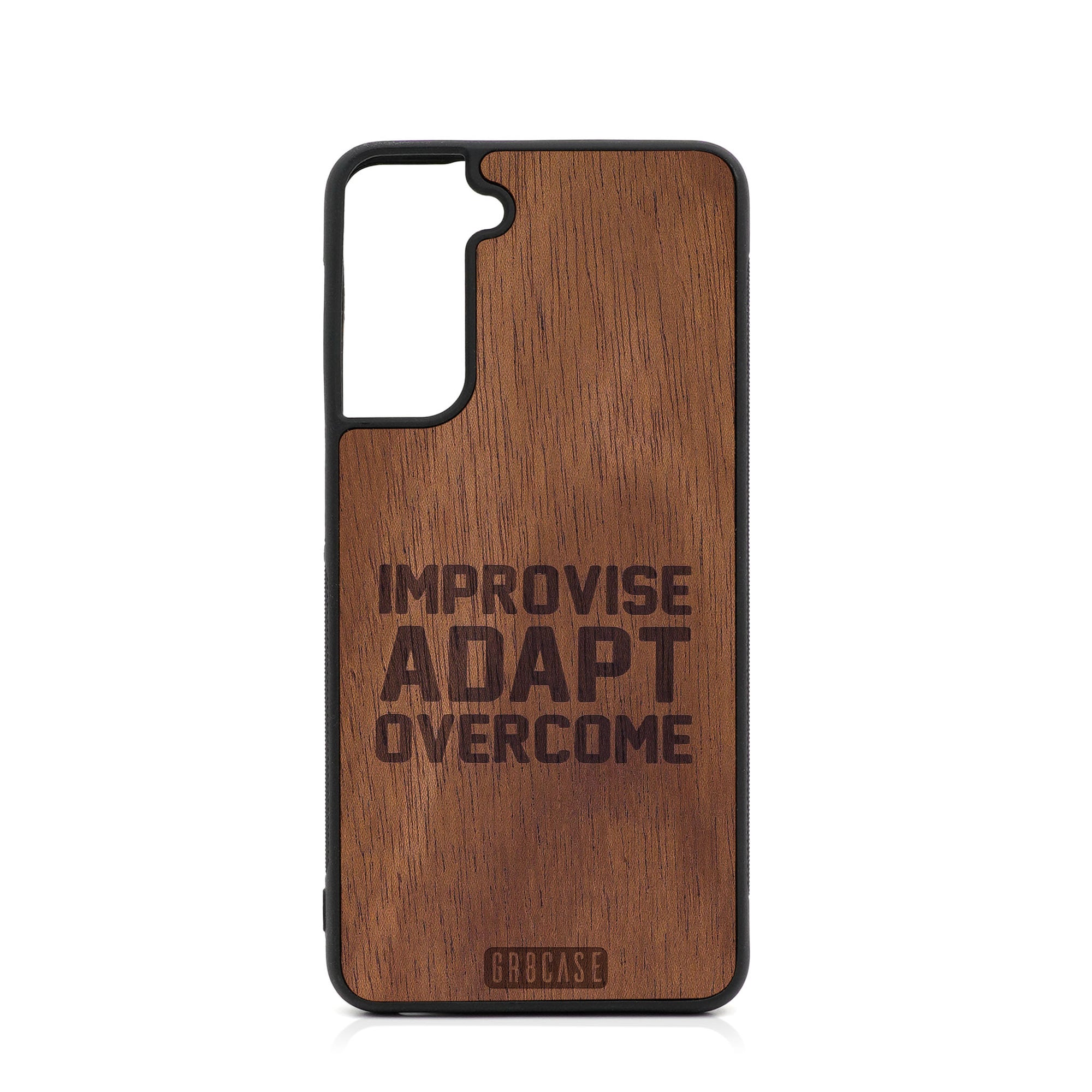 Improvise Adapt Overcome Design Wood Case For Samsung Galaxy S21 5G