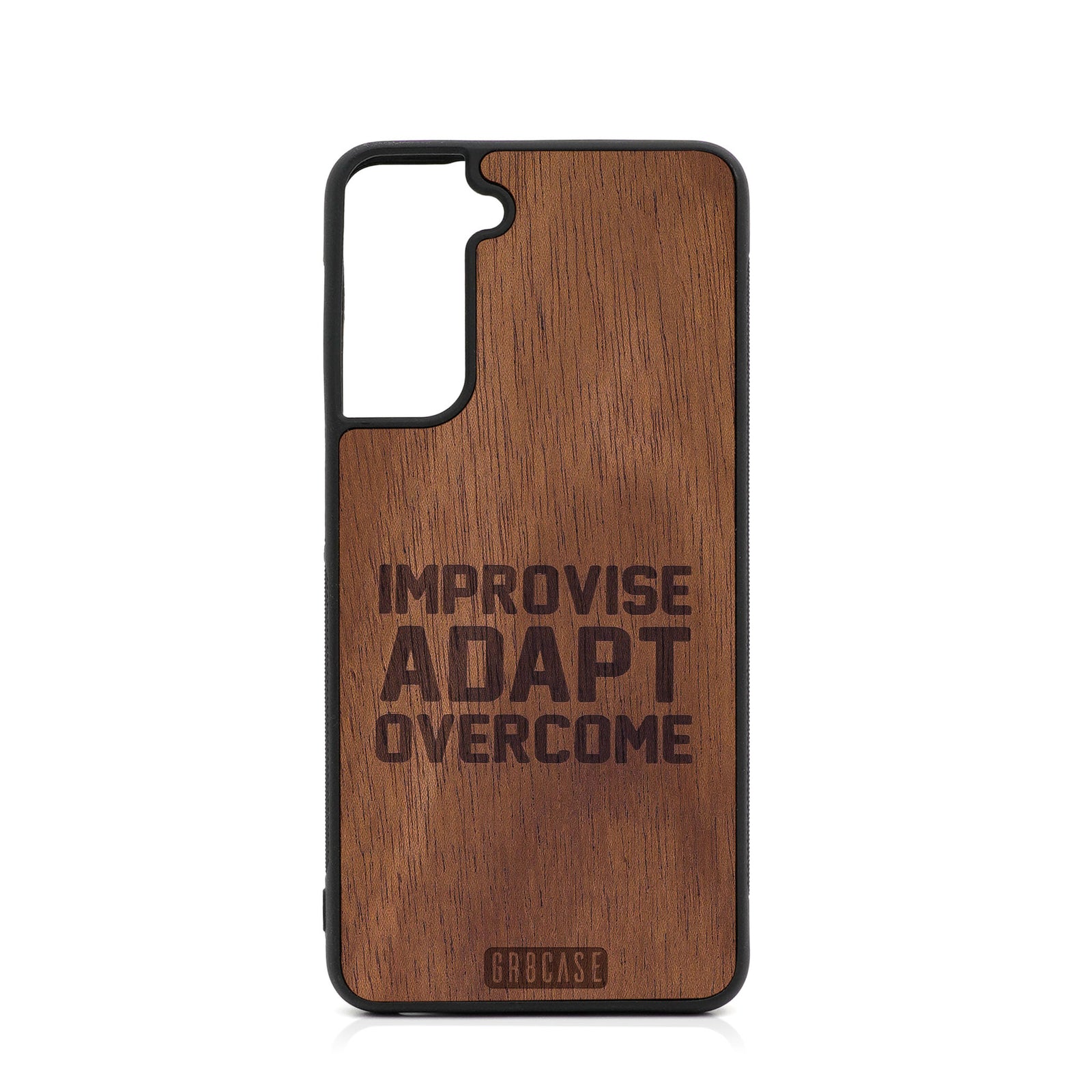 Improvise Adapt Overcome Design Wood Case For Samsung Galaxy S21 Plus 5G