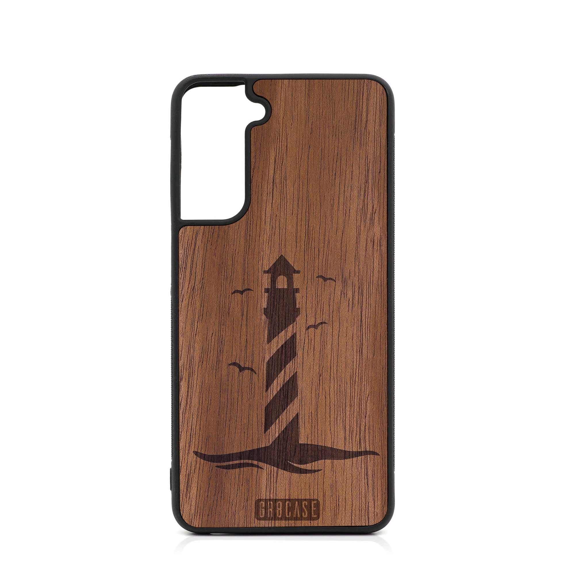 Lighthouse Design Wood Case For Samsung Galaxy S21 5G