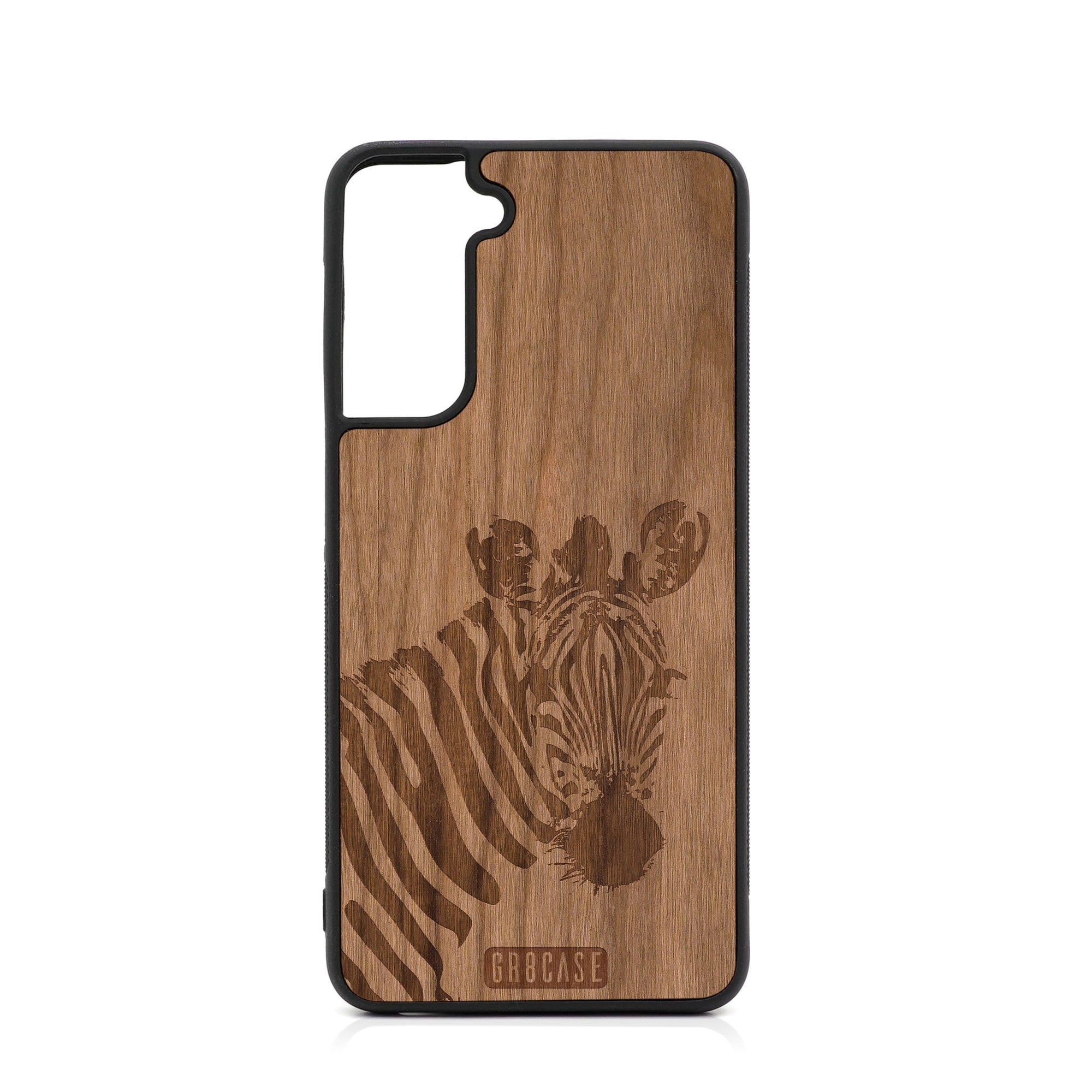 Lookout Zebra Design Wood Case For Samsung Galaxy S22