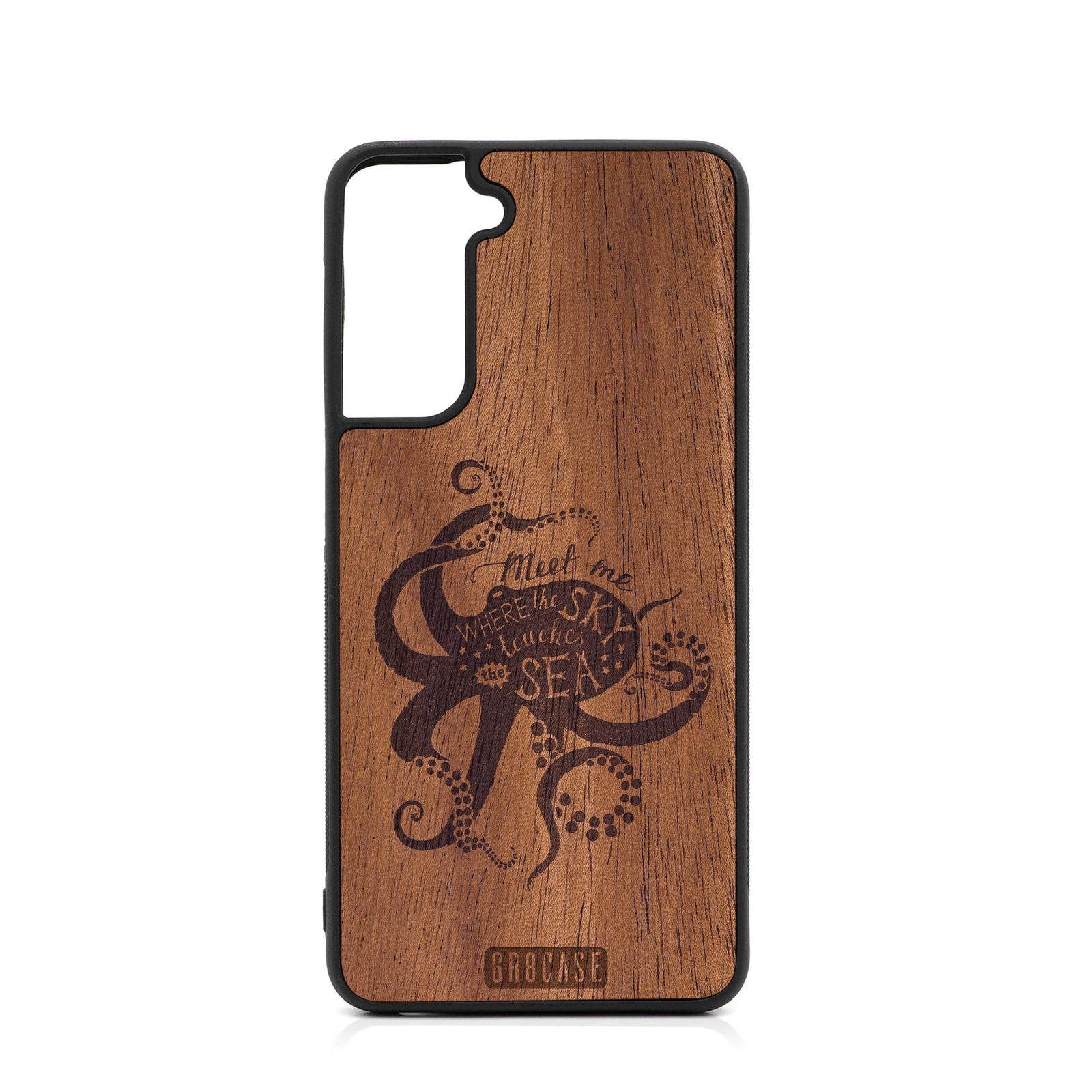 Meet Me Where The Sky Touches The Sea (Octopus) Design Wood Case For Samsung Galaxy S24 Plus