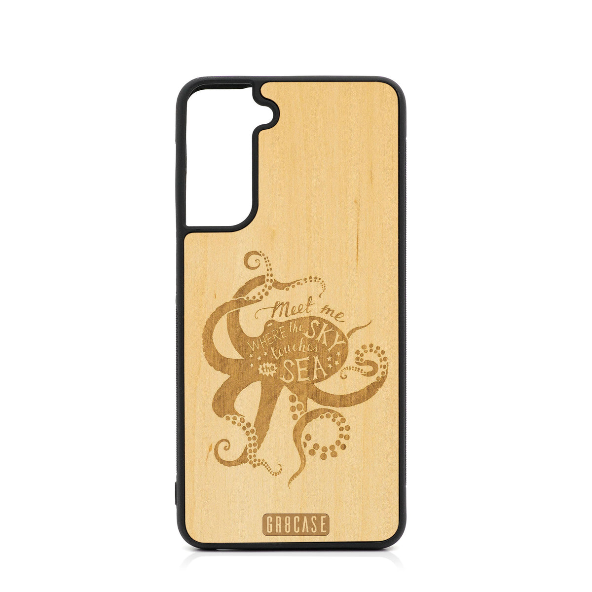 Meet Me Where The Sky Touches The Sea (Octopus) Design Wood Case For Samsung Galaxy S21 Plus 5G