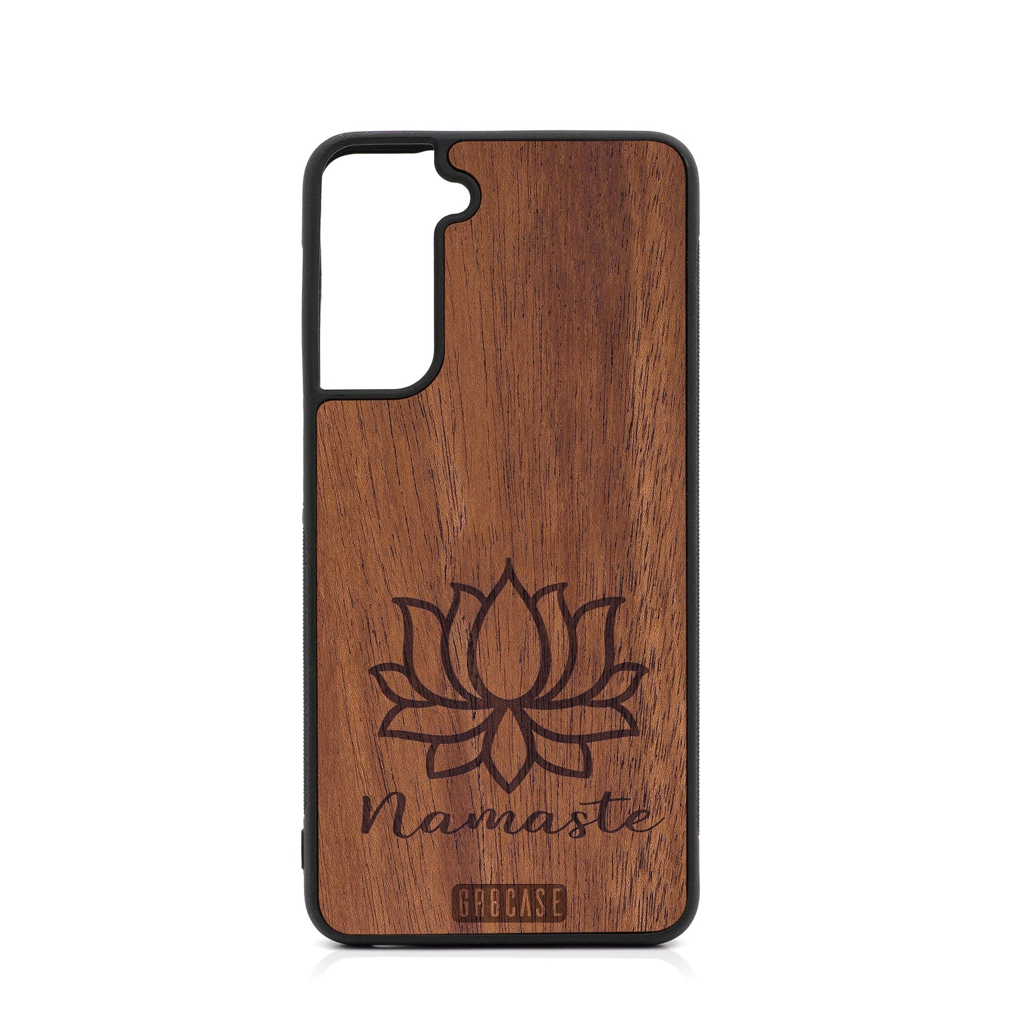 Namaste (Lotus Flower) Design Wood Case For Samsung Galaxy S23 5G