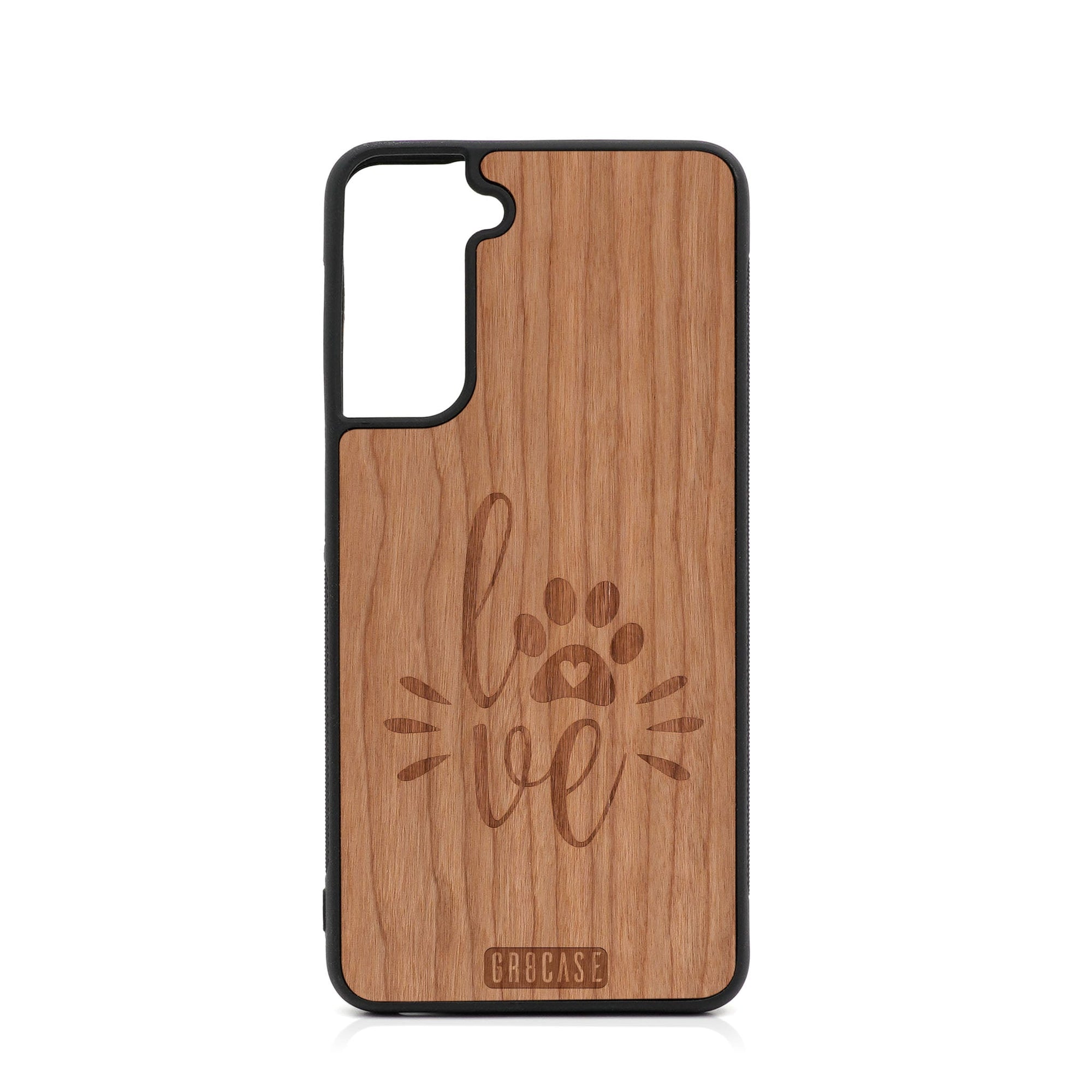 Paw Love Design Wood Case For Samsung Galaxy S21 FE 5G