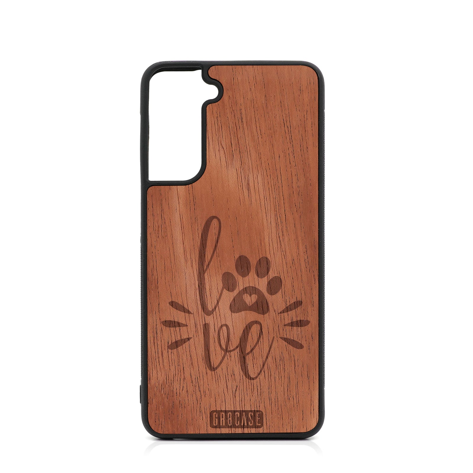 Paw Love Design Wood Case For Samsung Galaxy S21 Plus 5G