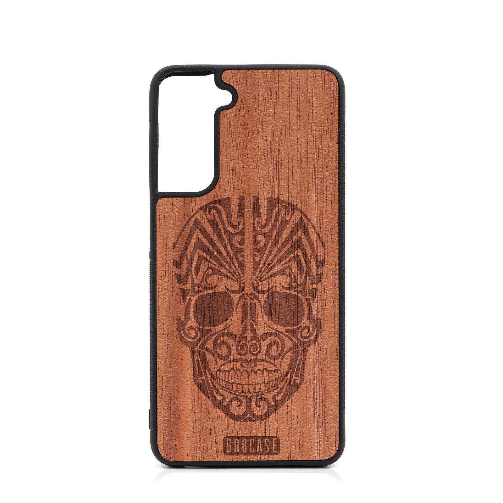 Tattoo Skull Design Wood Case For Samsung Galaxy S21 FE 5G