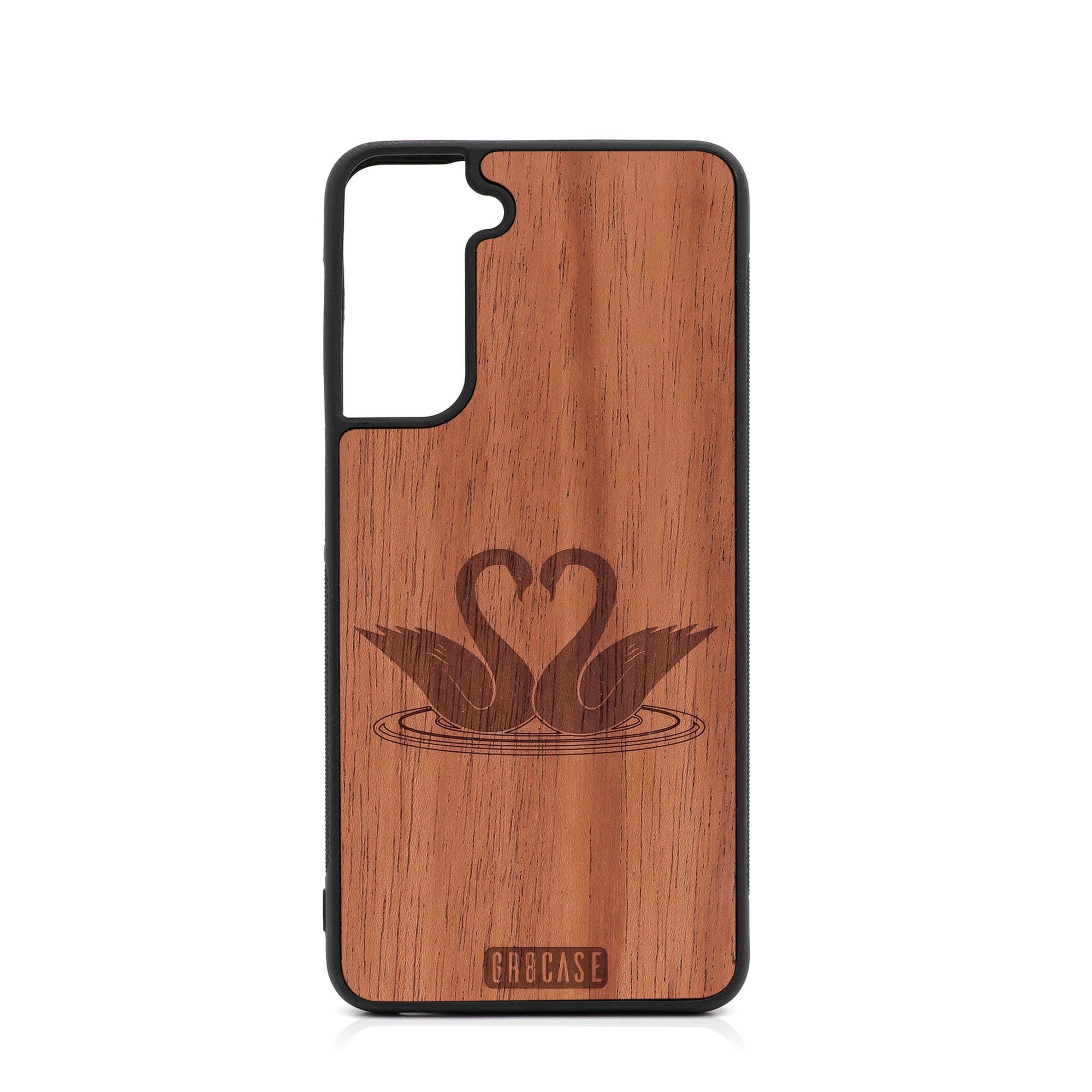 Swans Design Wood Case For Samsung Galaxy S22 Plus