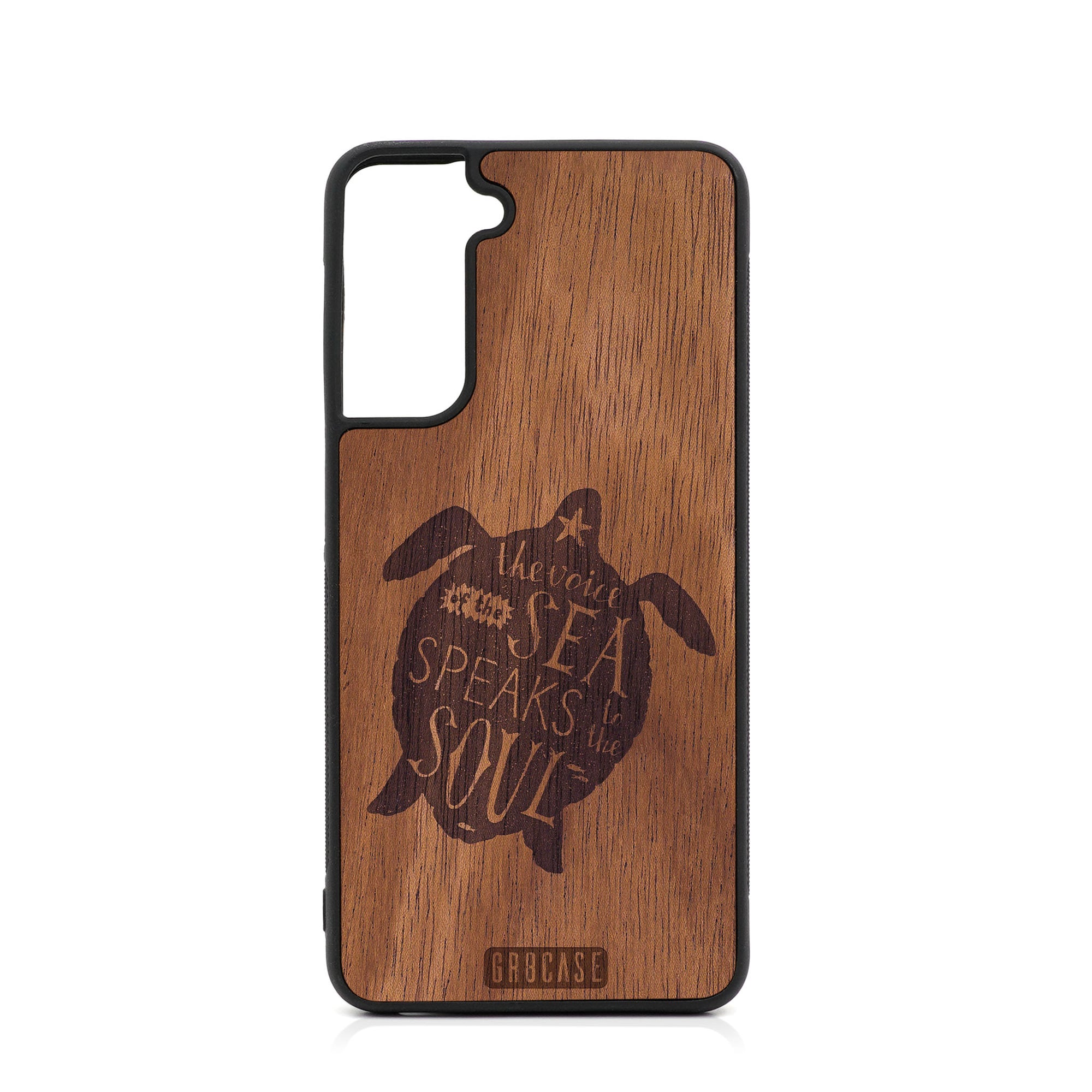 The Voice Of The Sea Speaks To The Soul (Turtle) Design Wood Case For Samsung Galaxy S21 5G